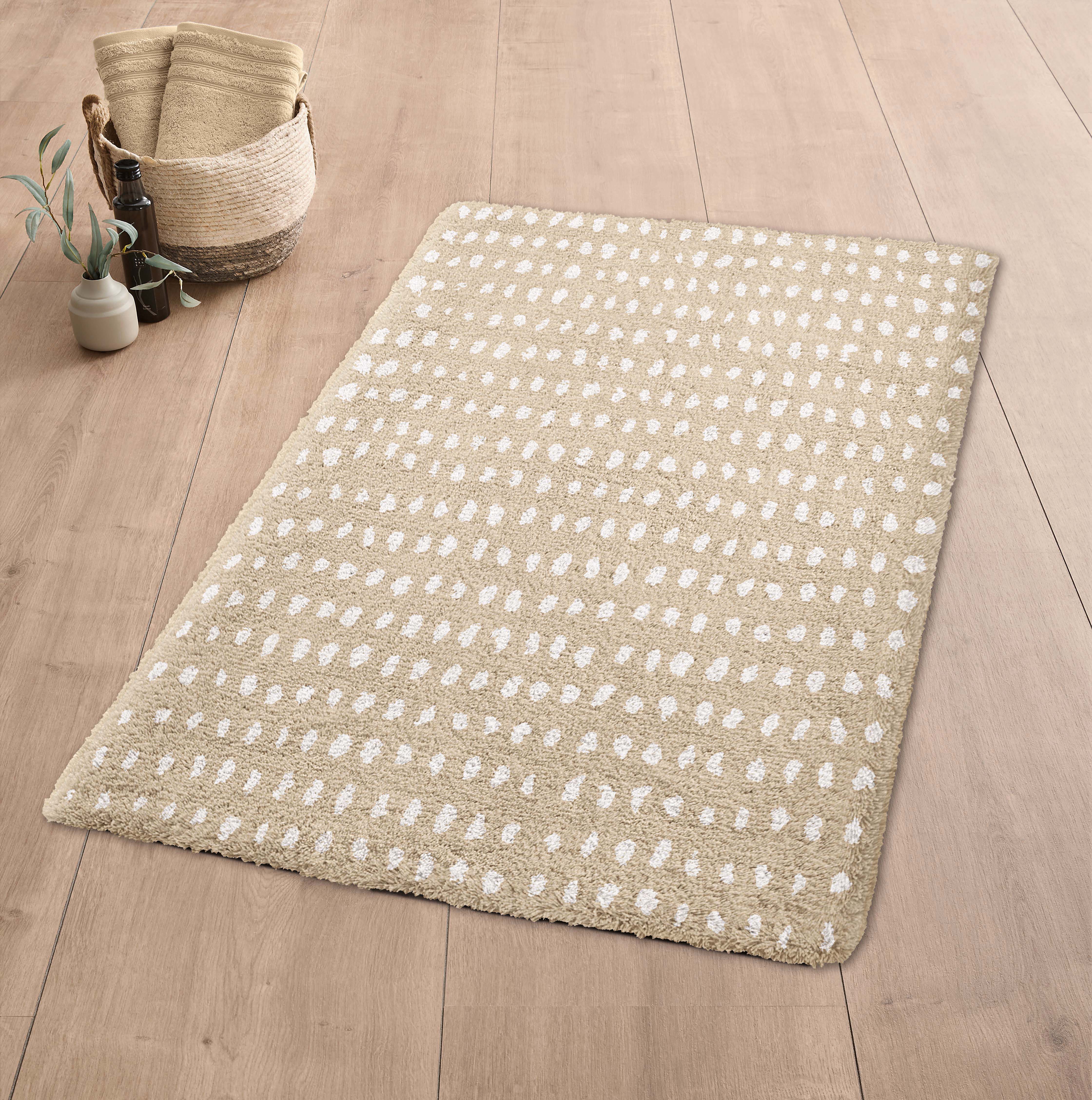 Kleine Wolke Badteppich DOTTINO ca. 60x90cm in Farbe Macadamia