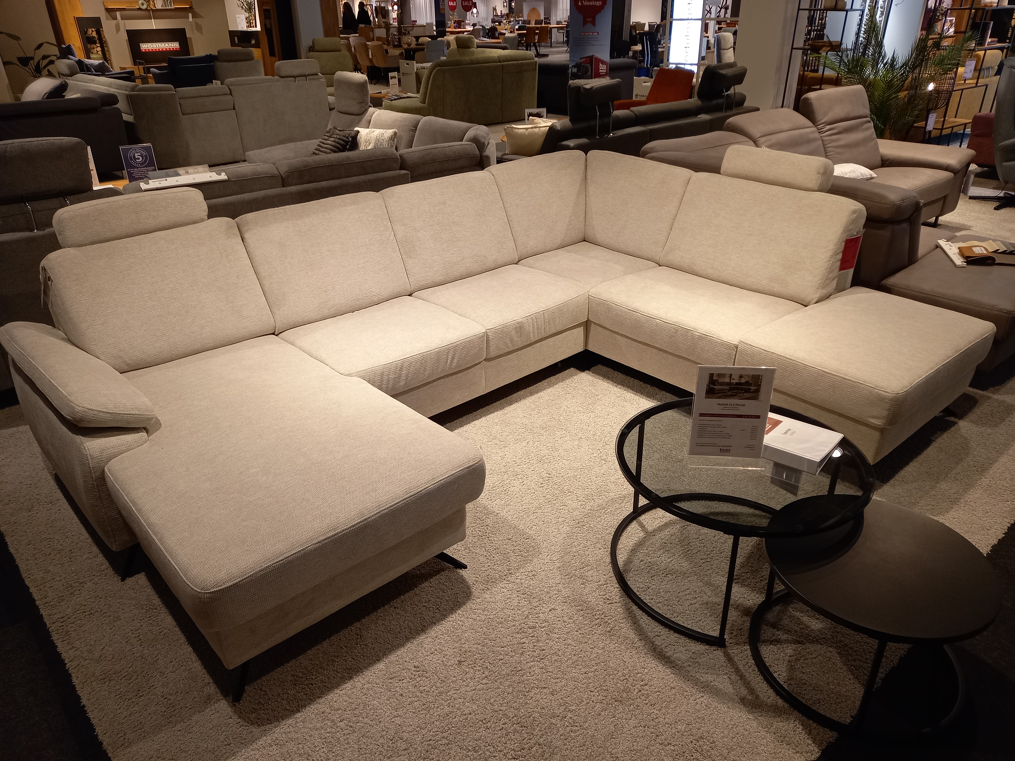 Modulmaster Polsterrundecke MM-ZE1208 in Stoff Famosa natur Pg.D Modulmaster Polsterrundecke MM-ZE1208 in Stoff Famosa natur Pg.D, Couch, Mobiliar, Teppich, Wohnzimmer, Tabelle