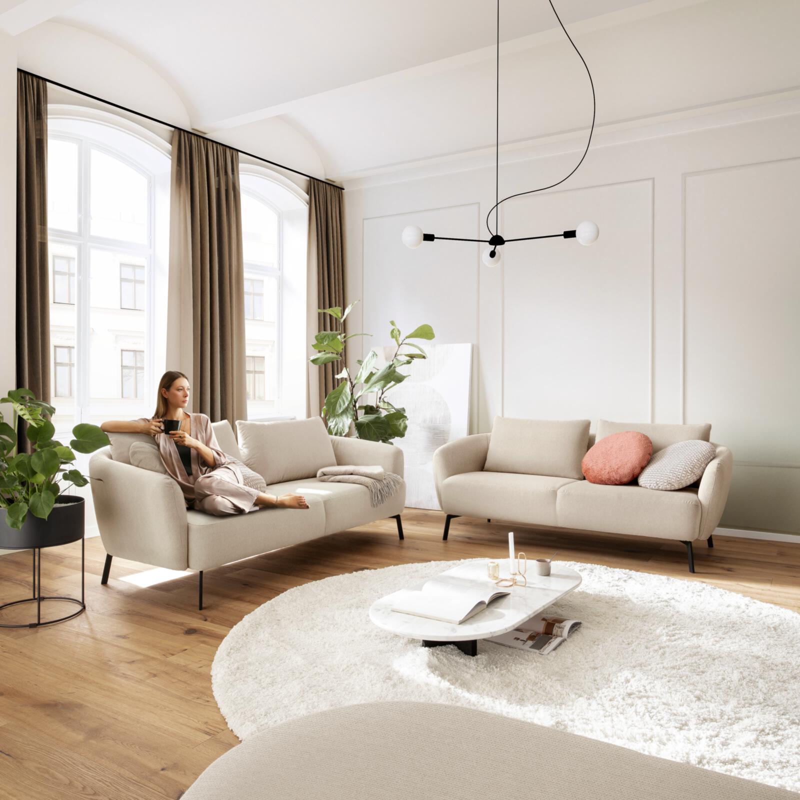 2,5-Sitzer  in Stoff Simply clean nature, Dekoration für Zuhause, Teppich, Mobiliar, Couch, Person