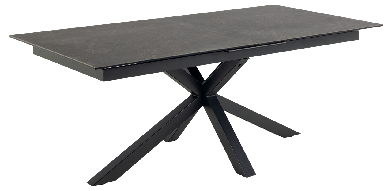 Actona Esstisch HEAVEN ca. 200/240x100cm in Fairbanks schwarz/schwarz matt