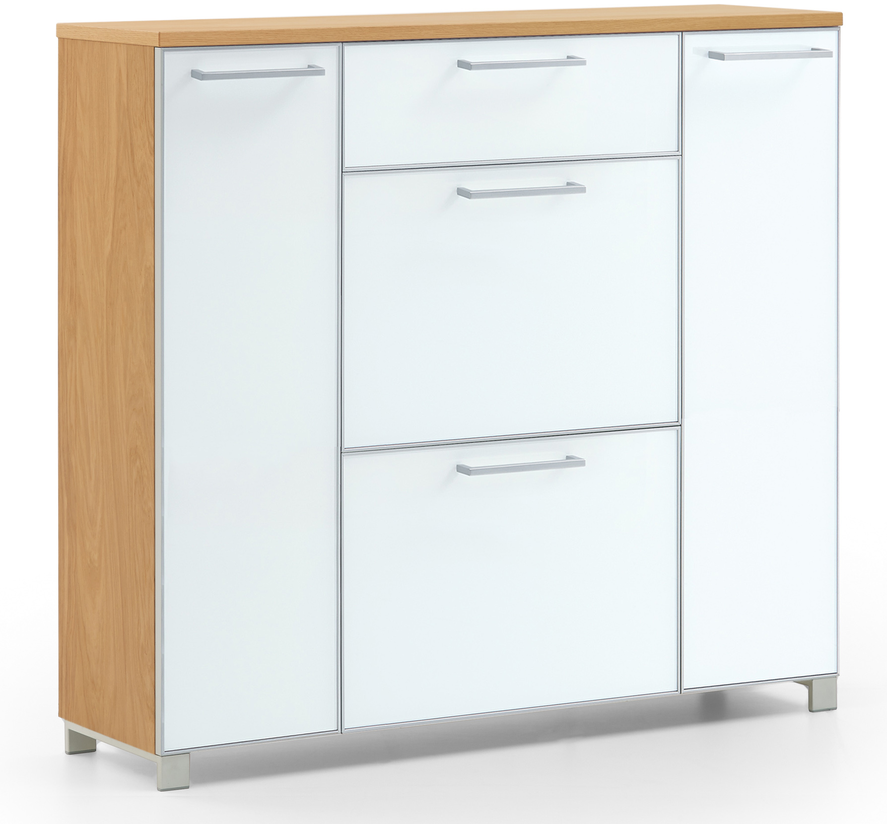 Voss Möbel Schuhschrank SANTINA in Front Glas Optiweiß