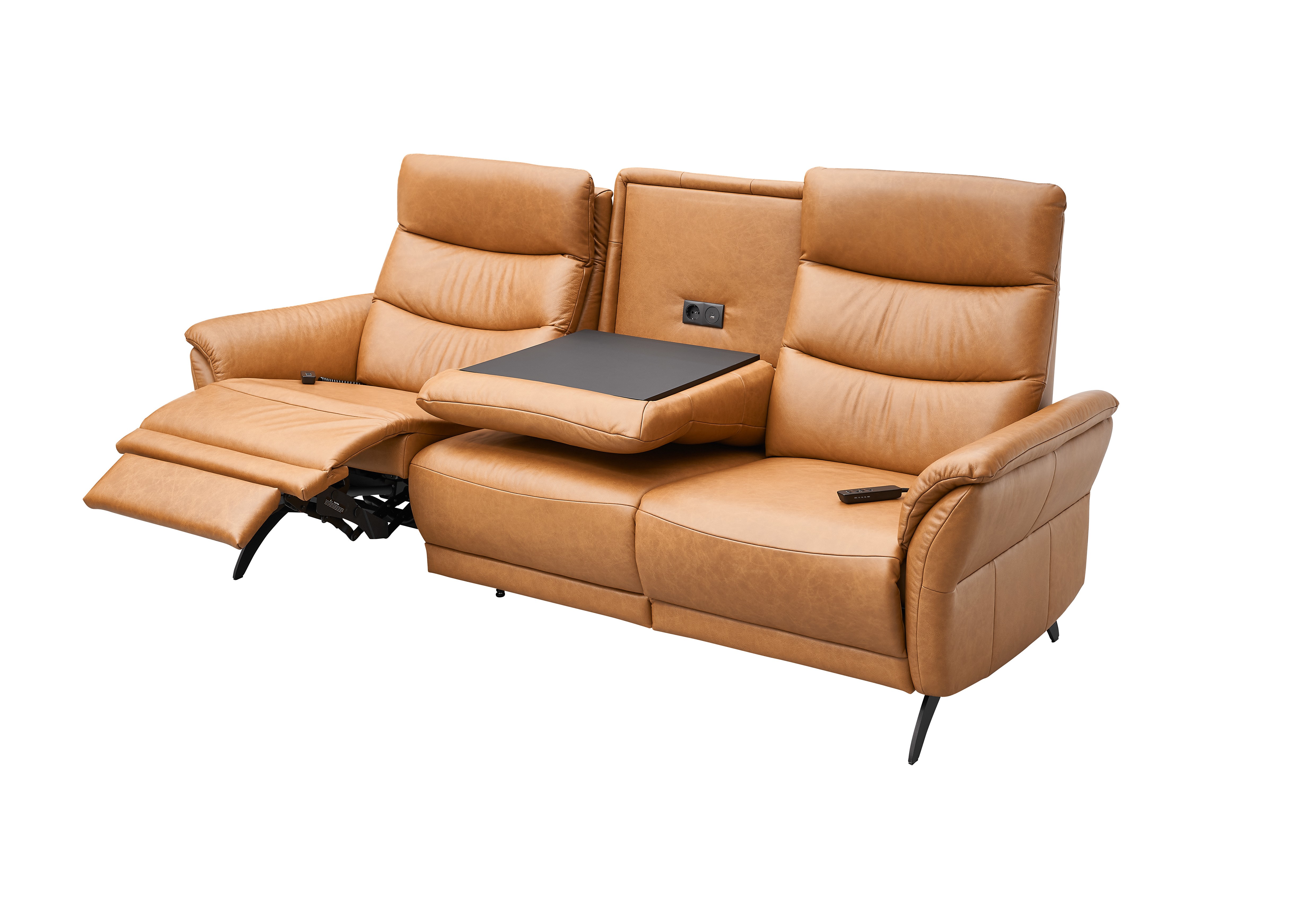 Carina Sofa 3622 ca. B223 H108 T96 cm in Leder Vicenza cognac