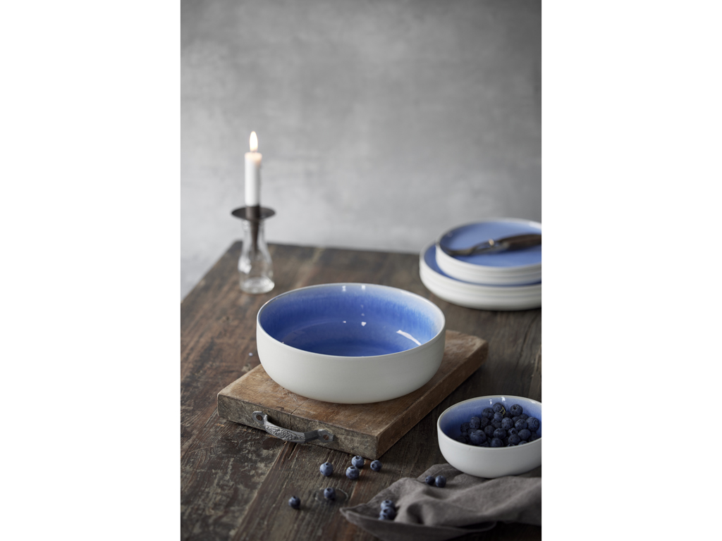 F&H Salatschüssel STUDIO ROUND NORTH in Farbe Matte white/Shiny river