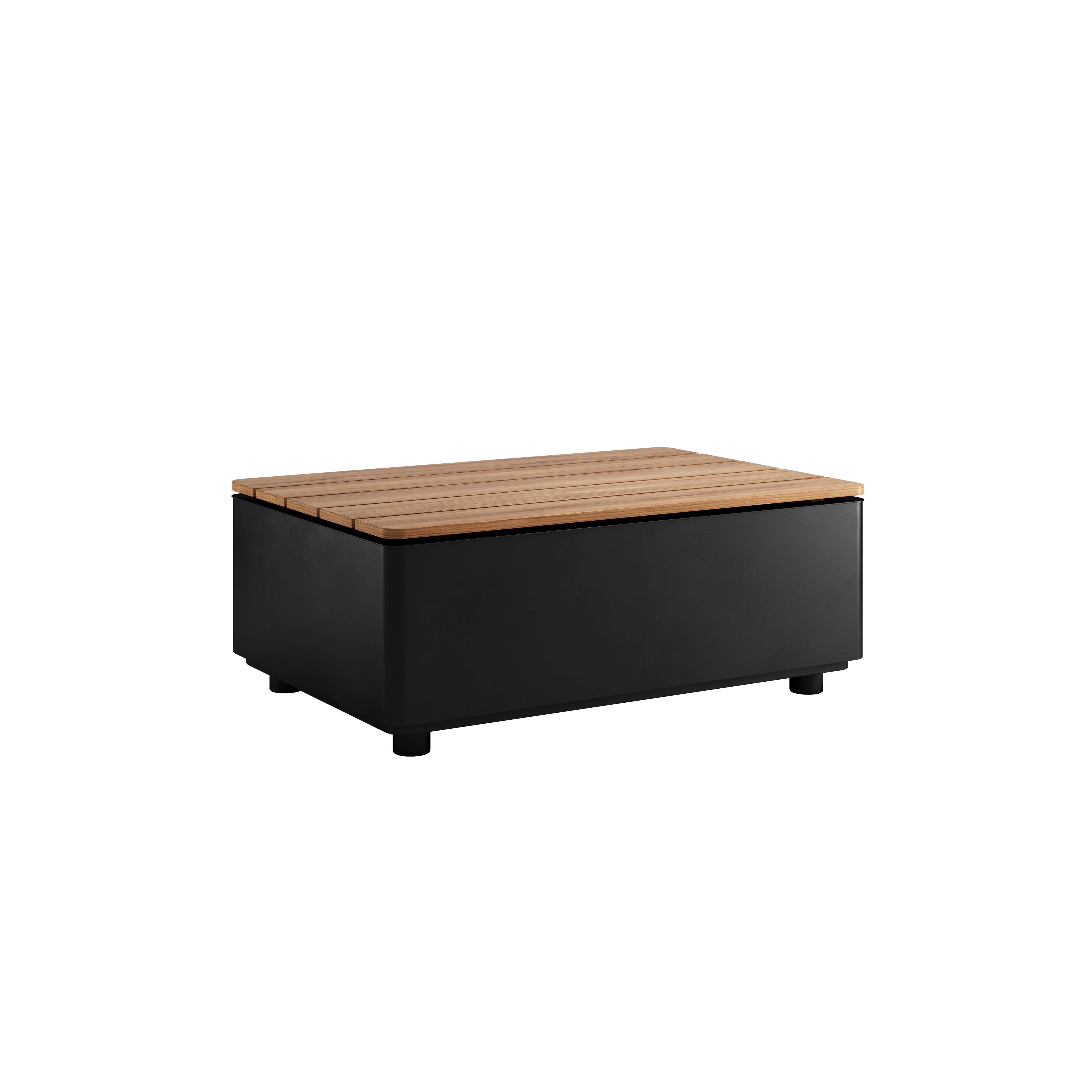 SACKit Tisch mit Stauraum PATIO in Farbe schwarz/Teak