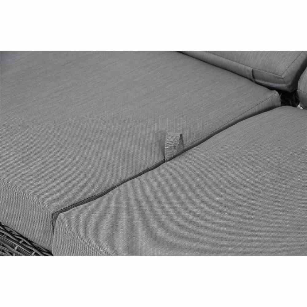 Lounge-Bank 3-sitzig CORIDO ca.L83 H101 B195 cm in Geflecht charcoal-grey, Dekoration für Zuhause, Kissen, Bett, Mobiliar