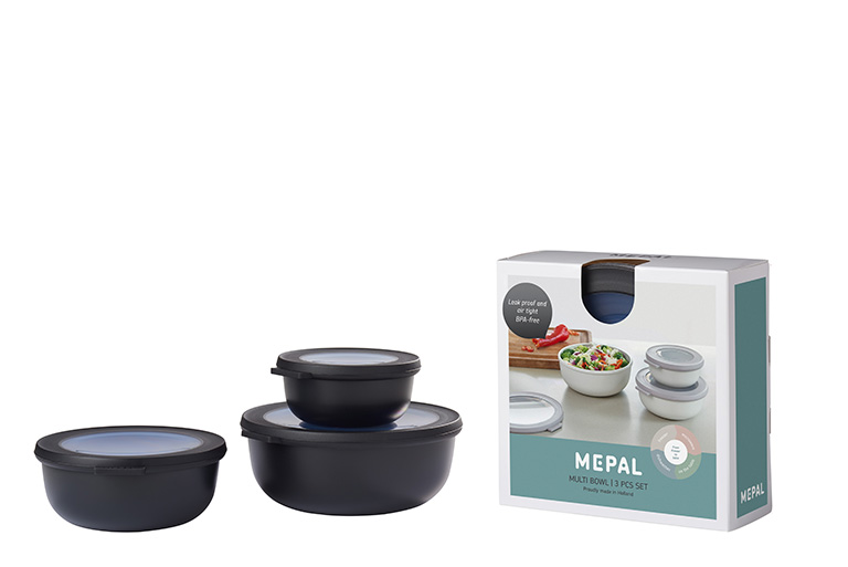 Mepal Set Cirqula rund 3-tlg. 350 + 750 + 1250 ml in Farbe Nordic Black