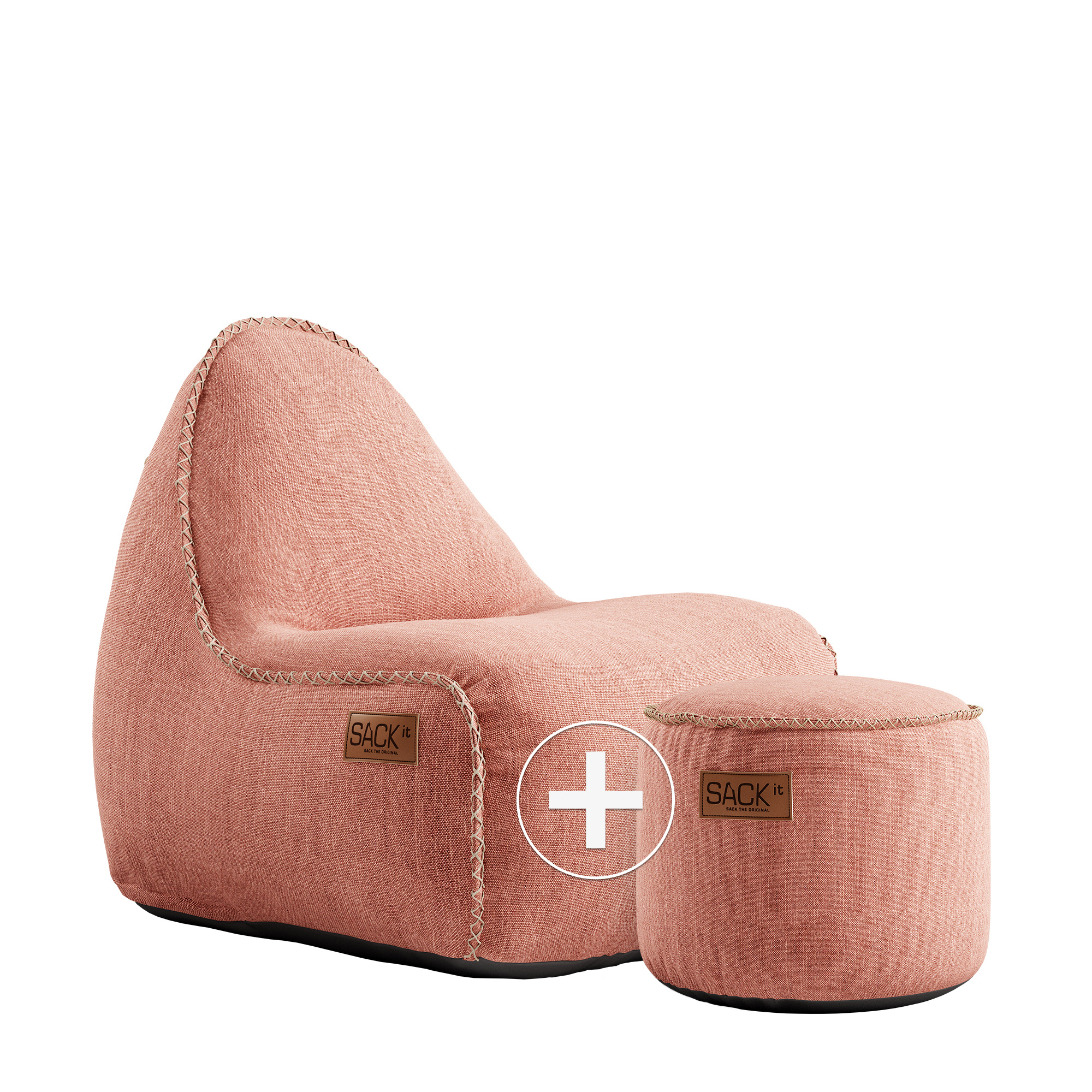 SACKit Junior-Lounge-Stuhl + Hocker COBANA in Farbe Rose SACKit Junior-Lounge-Stuhl + Hocker COBANA in Farbe Rose