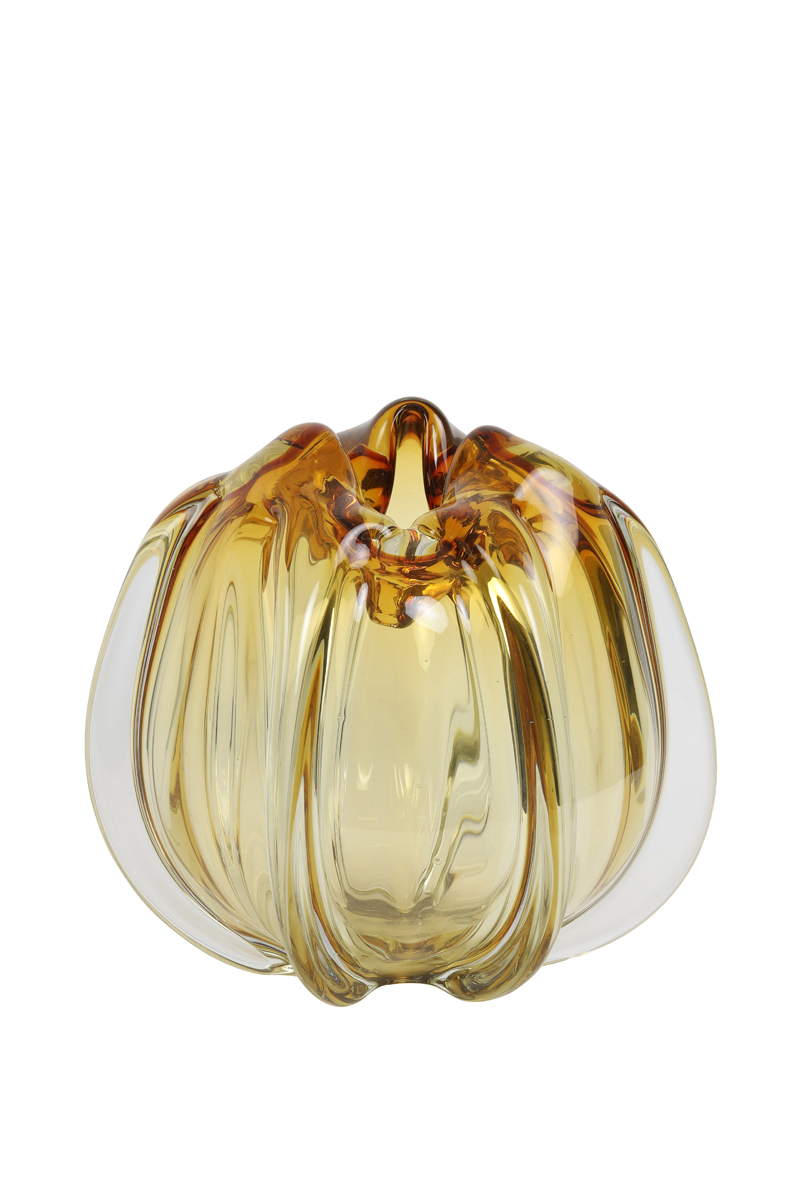 Light & Living Vase 24,5x22cm in Glas bernstein