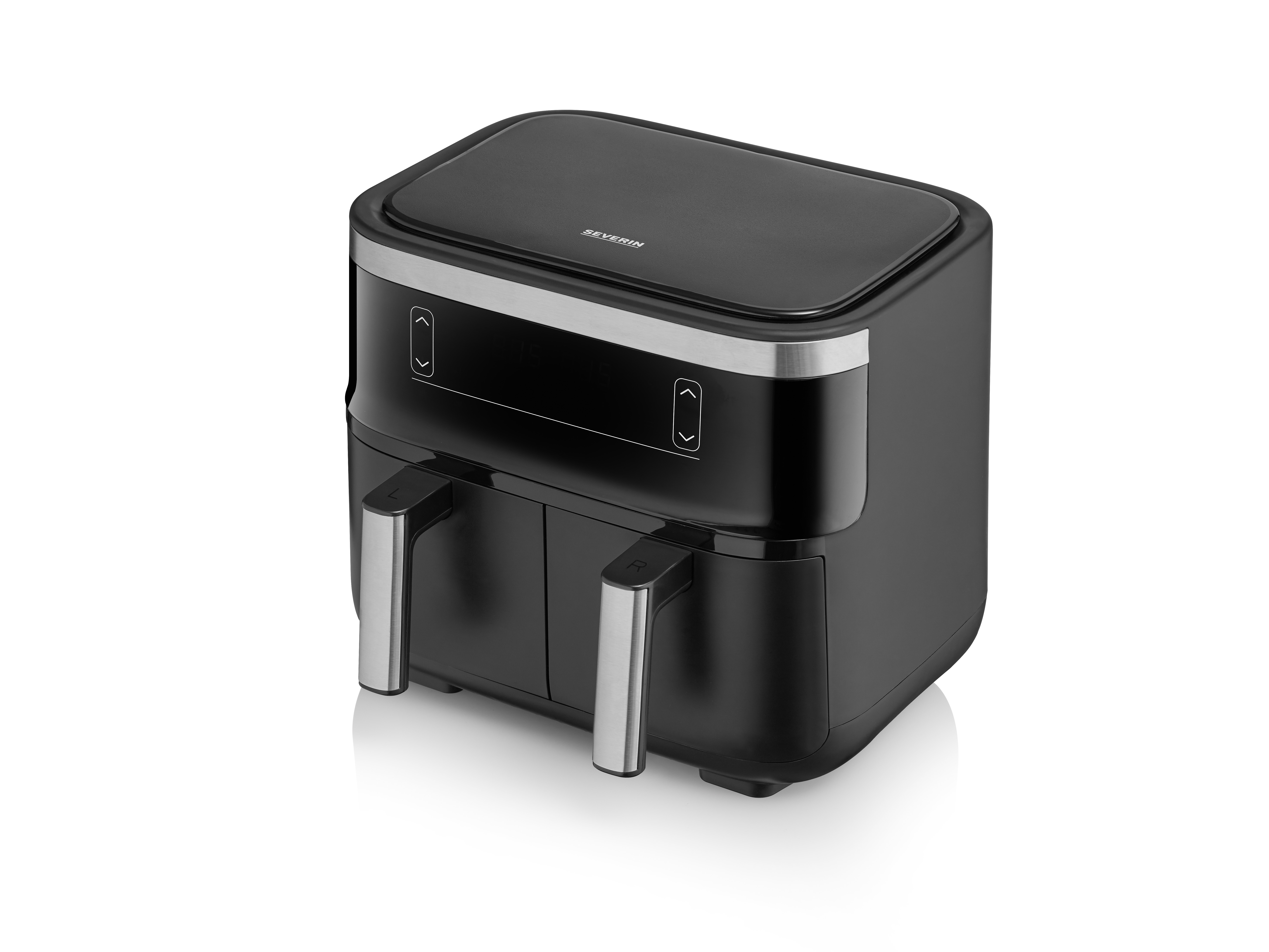 Doppelheißluftfriteuse  31,5 x 36,5 x 33,5 in 2850W, 2x4L schwarz/silber