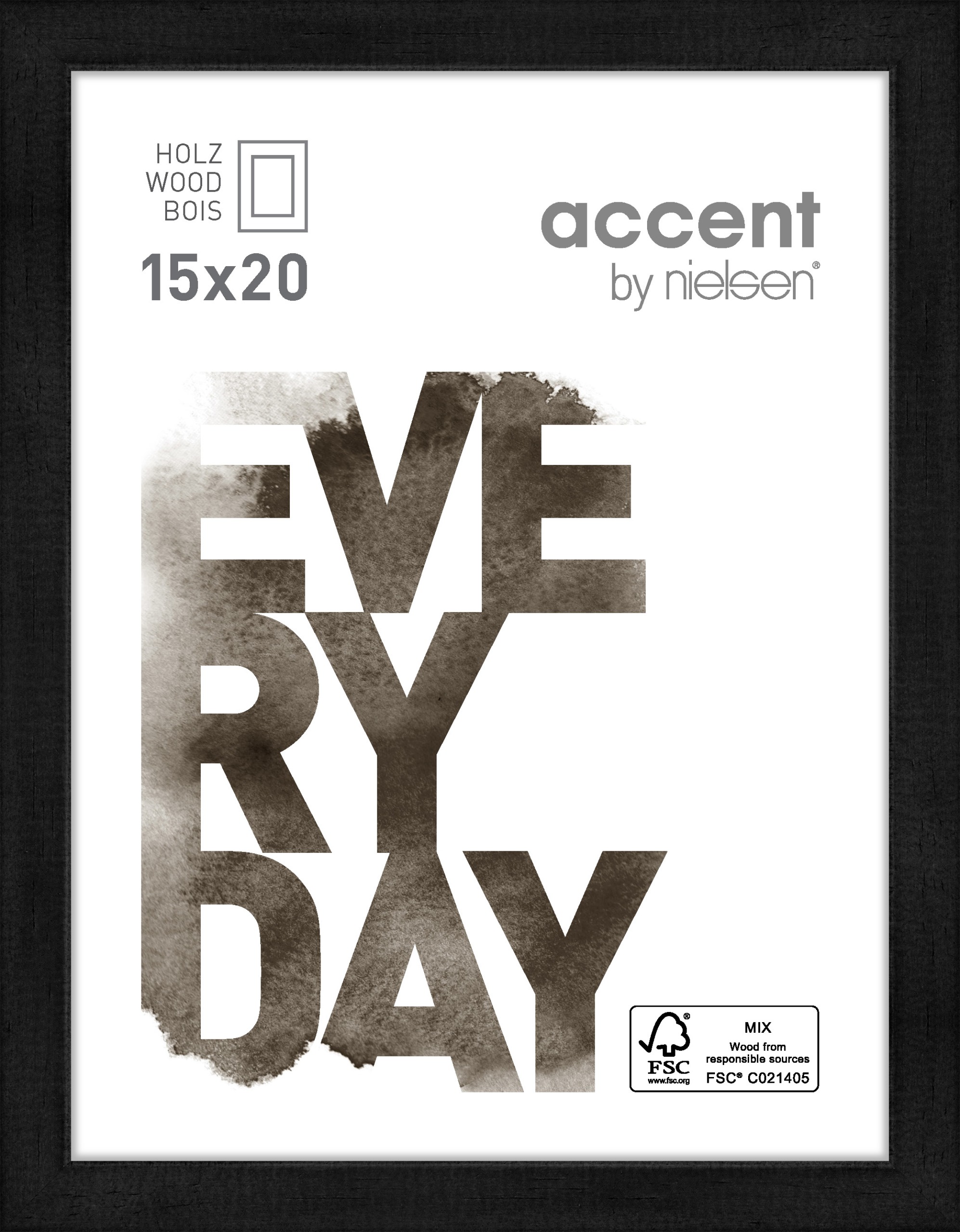 Accent by Nielsen Holz Bilderrahmen Zoom ca. 15x20cm in Farbe Black