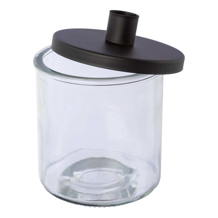 Gasper Glas m.Metallaufsatz in Farbe Schwarz