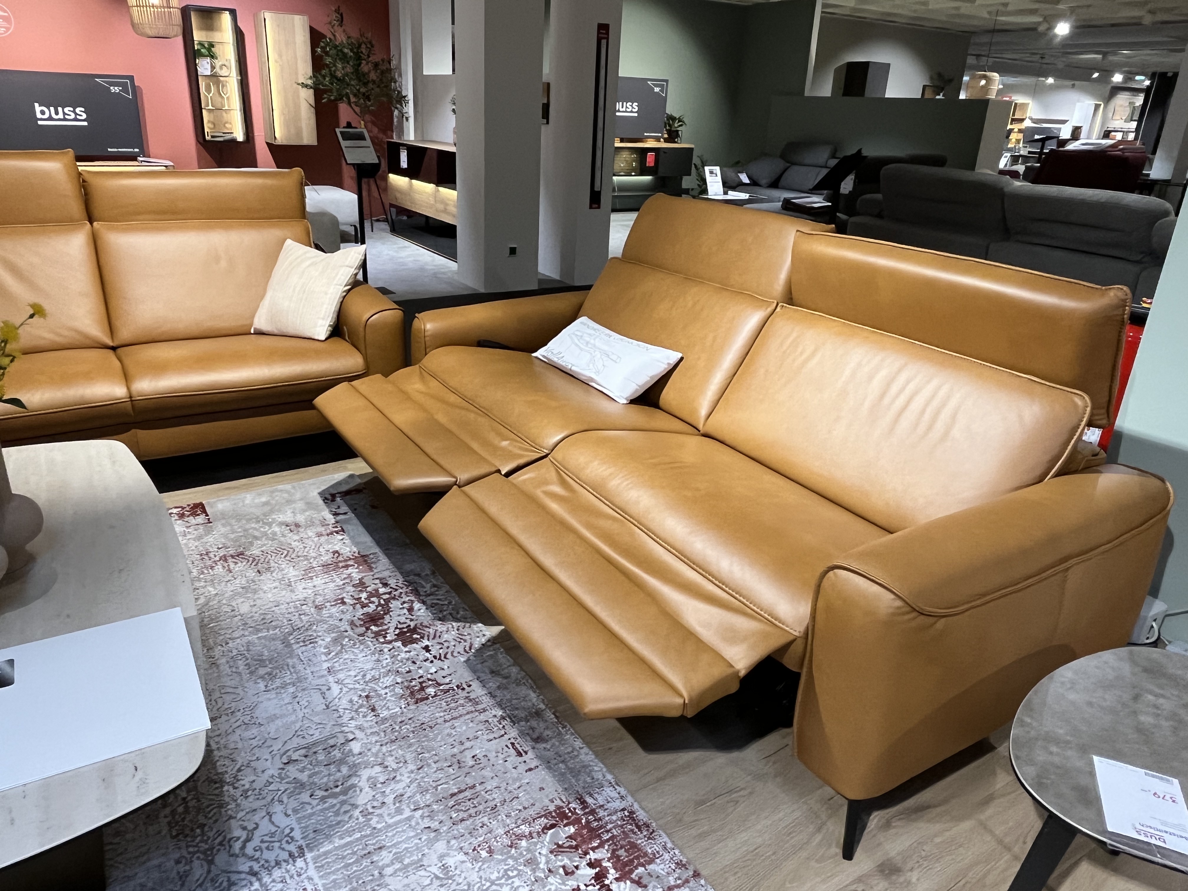 Interliving Garnitur INTERLIVING 4061 in Leder Cloudy saddle, Moebel, Stuhl, Couch, Schreibtisch, Sessel