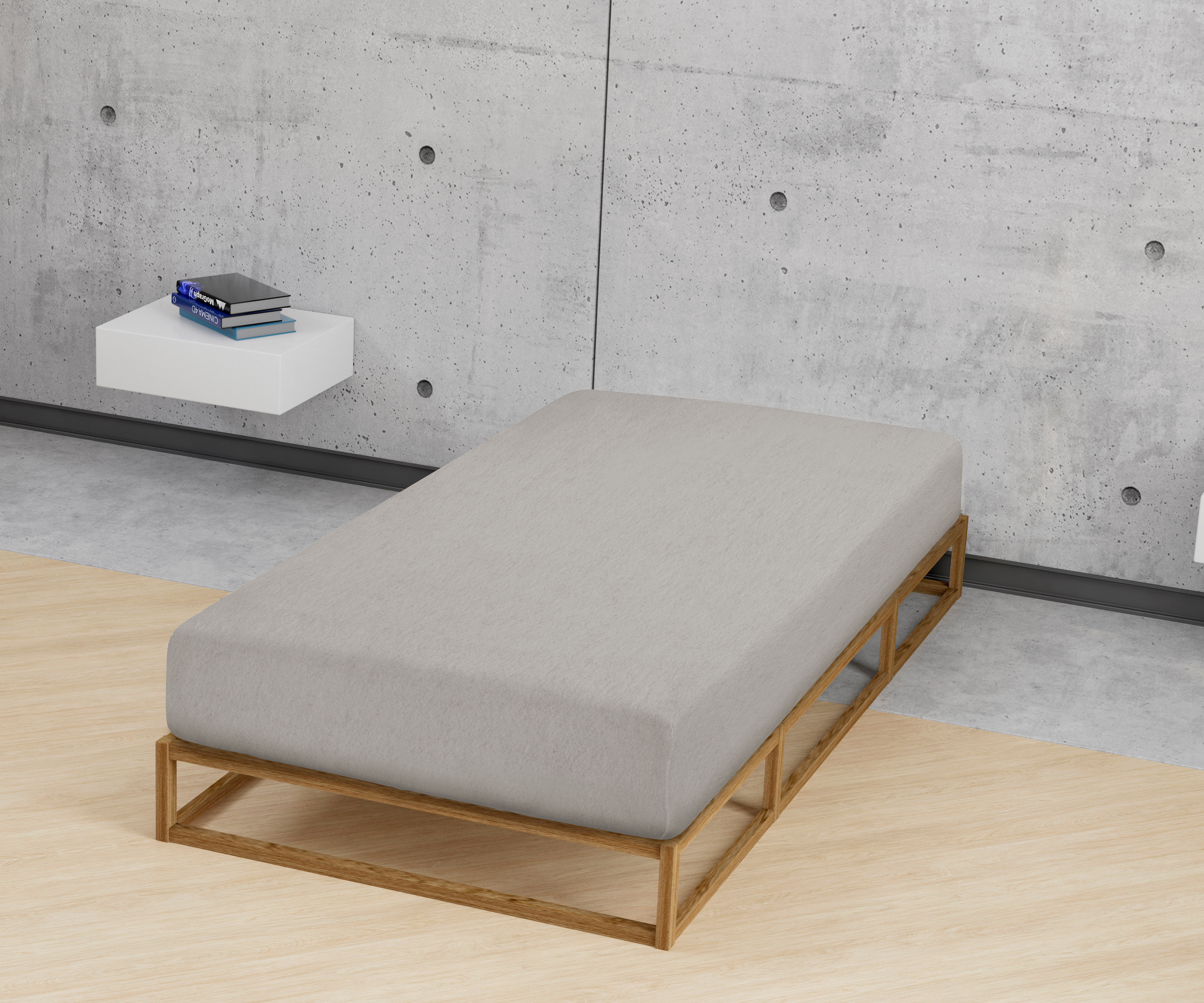 Biberna BIBER-Spannbetttuch ca. 140x200cm in Farbe Sturmgrau, Moebel, Bett