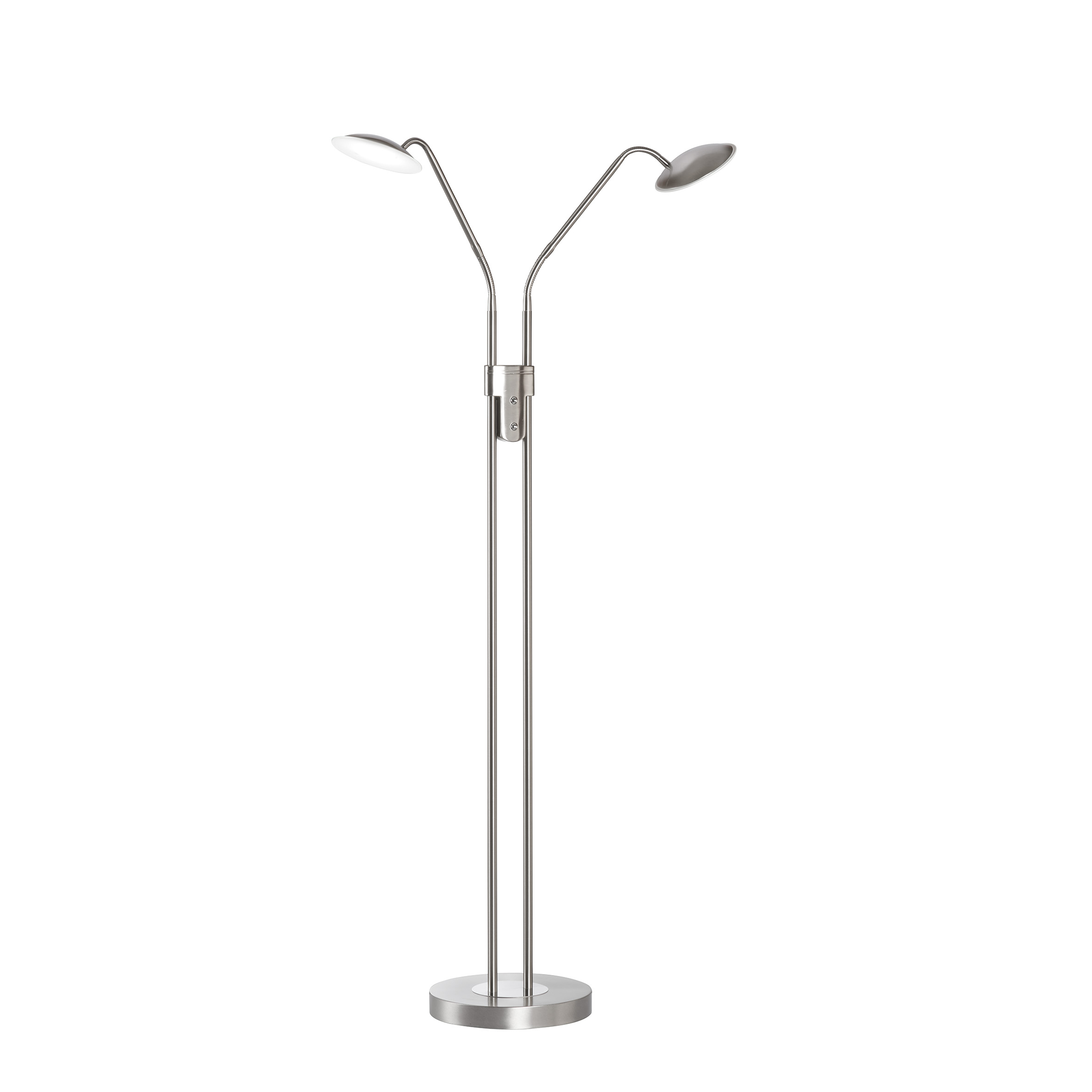 Fischer & Honsel LED-Stehleuchte TALLRI 1-flammig in Farbe Nickel matt/Glas teilsatiniert, Lampe