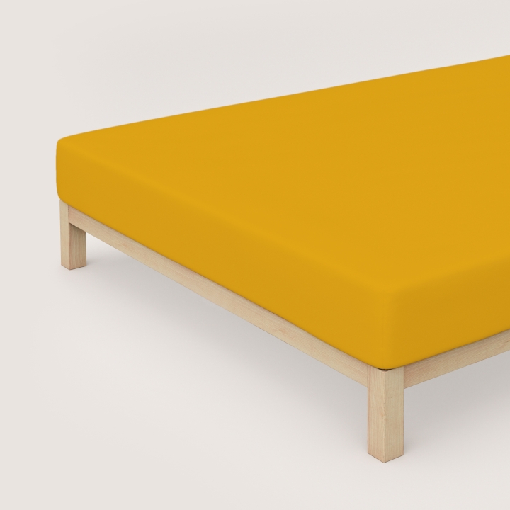 Schlafgut Pure Spannbettlaken ca. 180x200-200x220cm in Farbe Yellow Deep