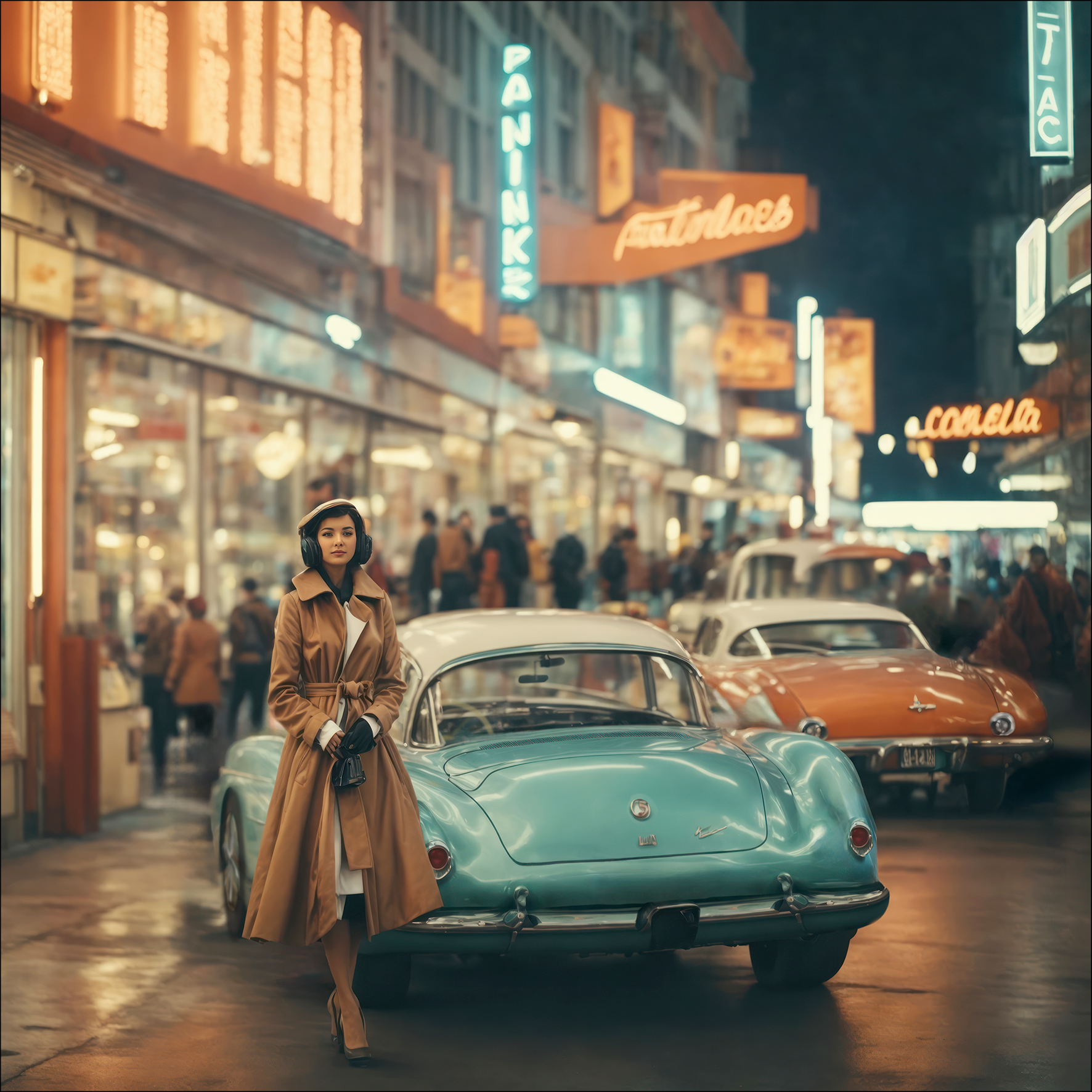 PRO ART Glas-Art 50x50cm Vintage Car On The Street I
