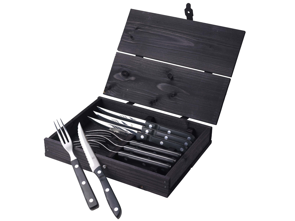 F&H Steak-Besteck GENSE OLD FARMER in Farbe Schwarz