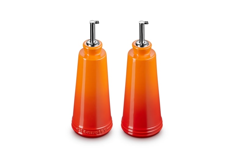 Le Creuset Essig- und Ölset Ofenrot