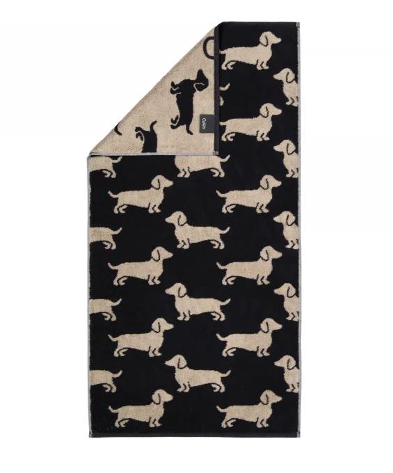 Cawö Duschtuch 80x150 cm WE LOVE DOG in 93 schwarz/beige