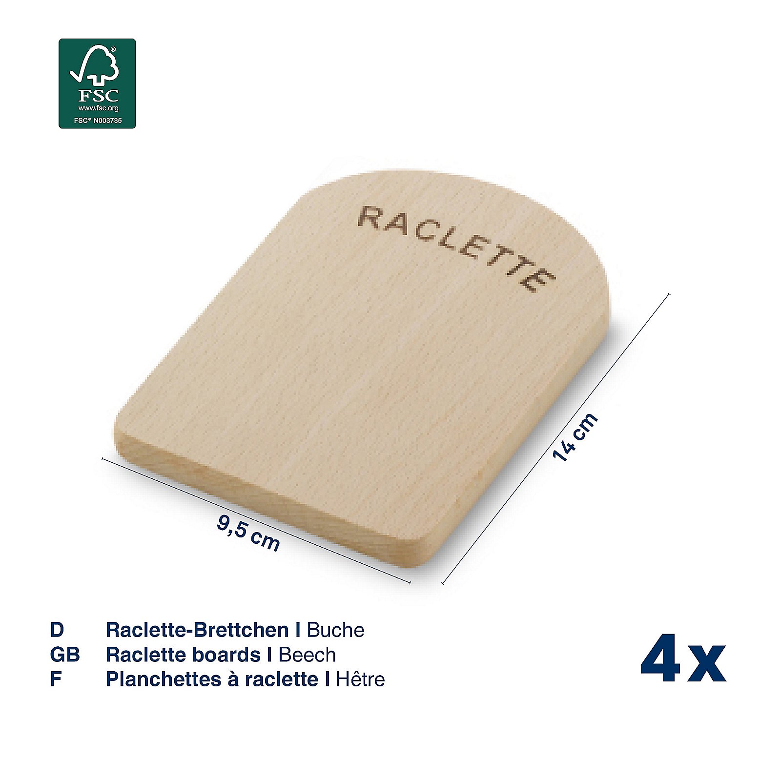 Kela Raclette Brettchen Baar 4 tlg. BAAR in hellbraun, Computerausrüstung, Elektronik, Hardware