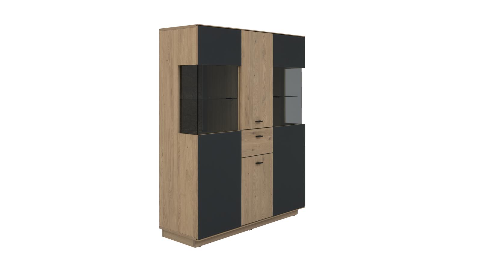 Interliving Highboard IL 2025 in Front Wildeiche massiv, Korpus Wildeiche furniert