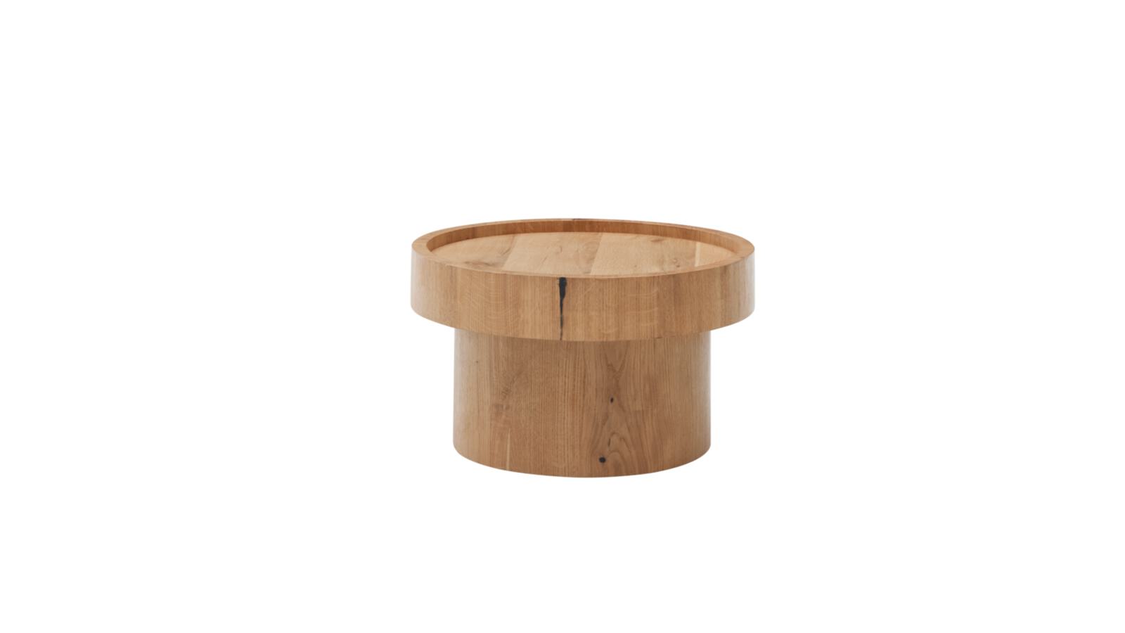 Roomio Couchtisch NO. 2002 Ø ca. 60cm in Eiche Echtholzfurnier natur