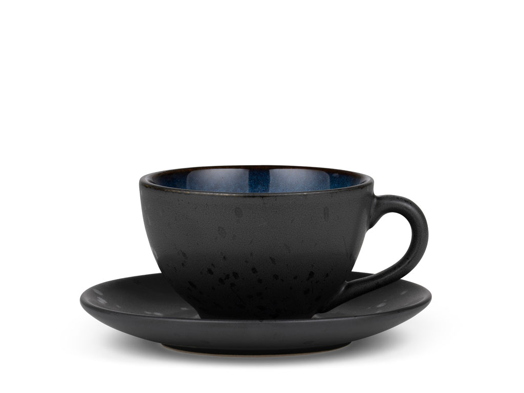 BITZ Tasse mit Untertasse 0,24 Liter in Farbe schwarz/dunkelblau