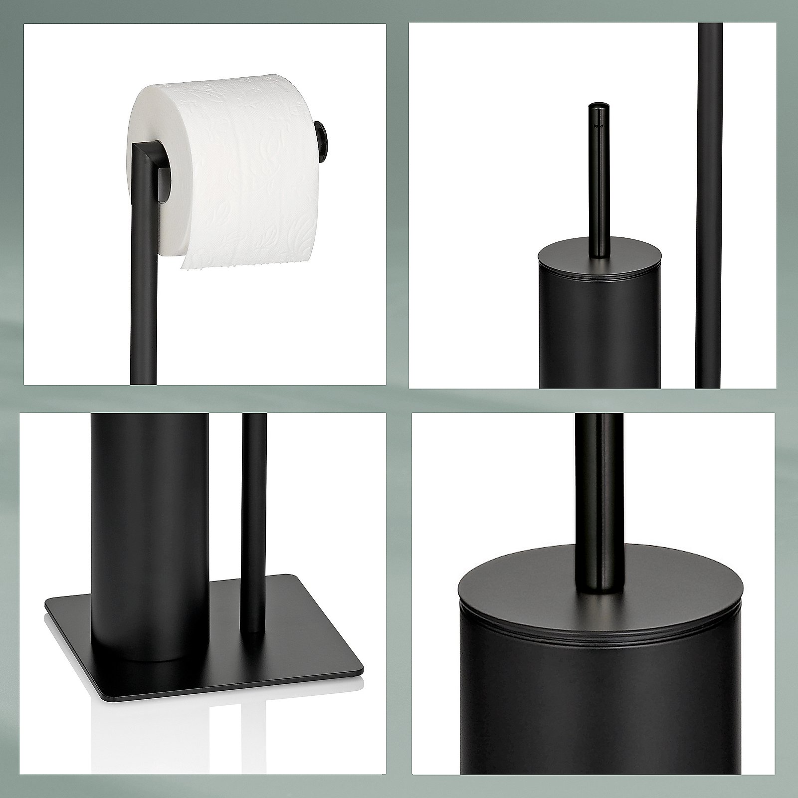 Kela Toilettengarnitur STYLE in Farbe Schwarz, Papier, Handtuch, Papierhandtuch, Gewebe, Toilettenpapier