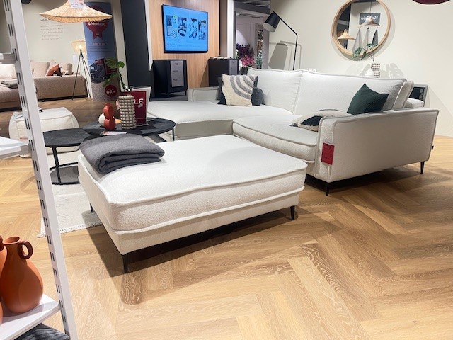 Roomio Eckkombination NO. 4102 ca. 190x272cm in Stoff Loop white
