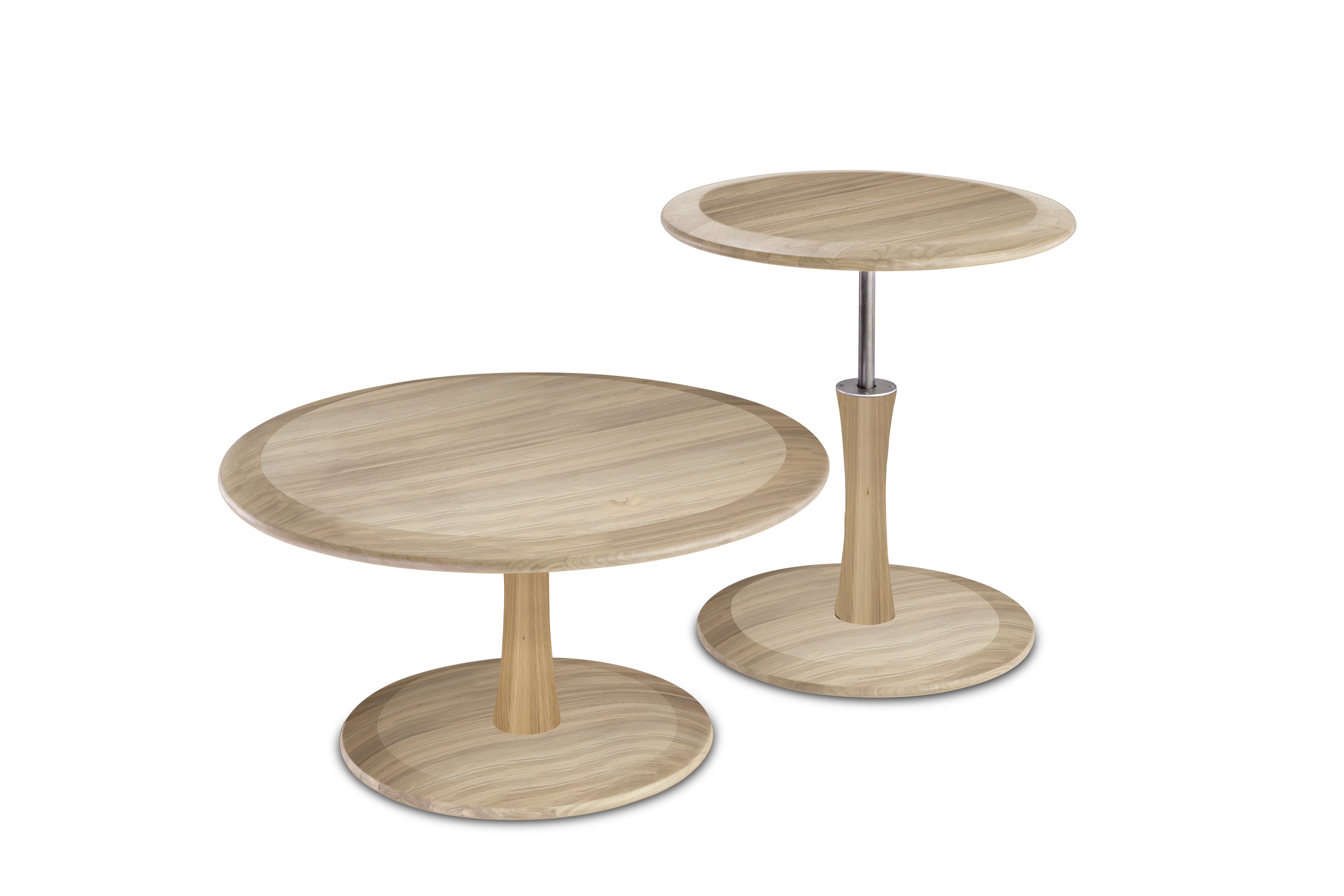 Hasse Möbel Collection Beistelltisch Ø ca. 80 cm, Höhe ca. 40 cm in Asteiche massiv/Asteiche massiv