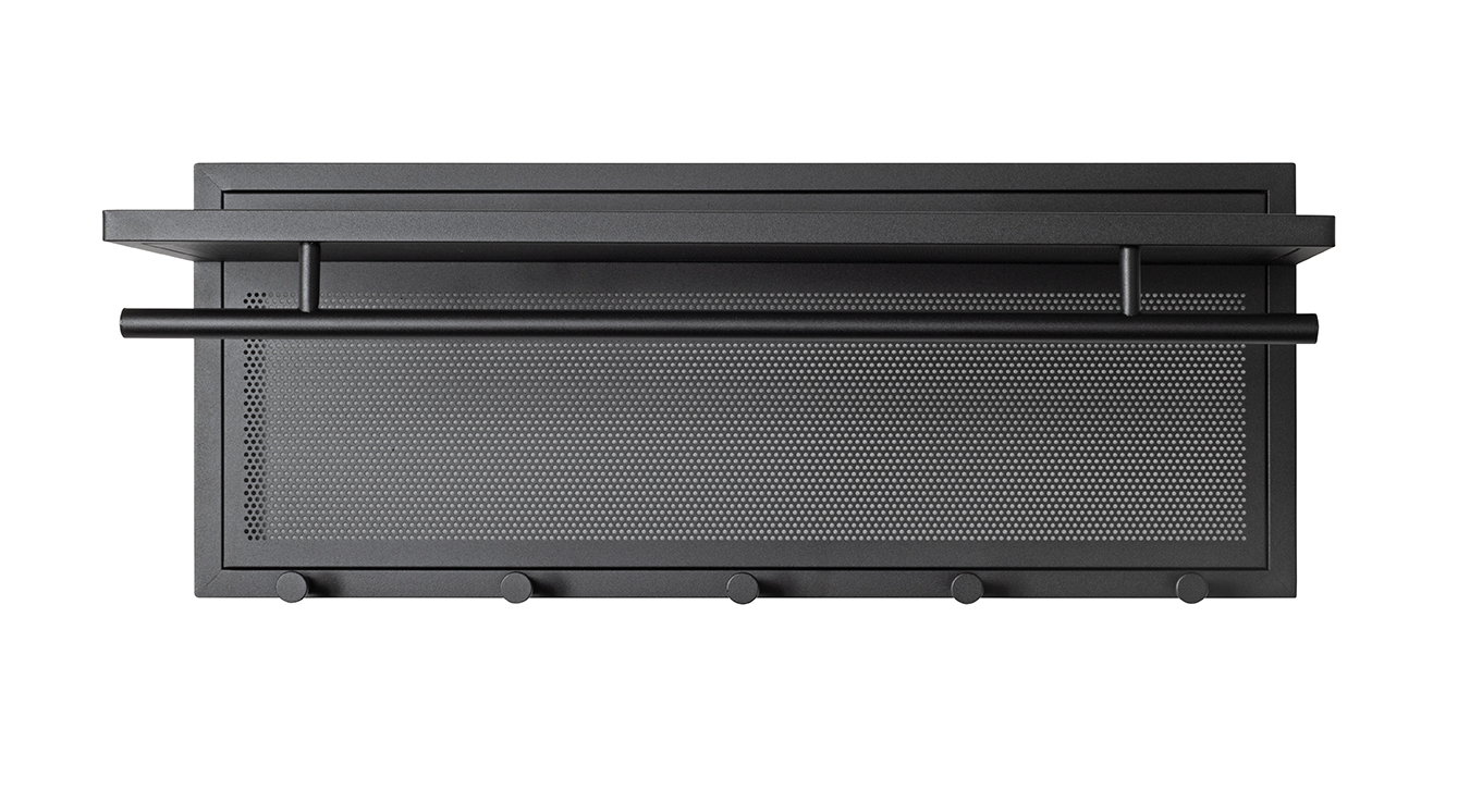 Haku Möbel Wandgarderobe  ca. B75 H30 T26 cm in Stahlrohr schwarz , Elektronik, Sprecher