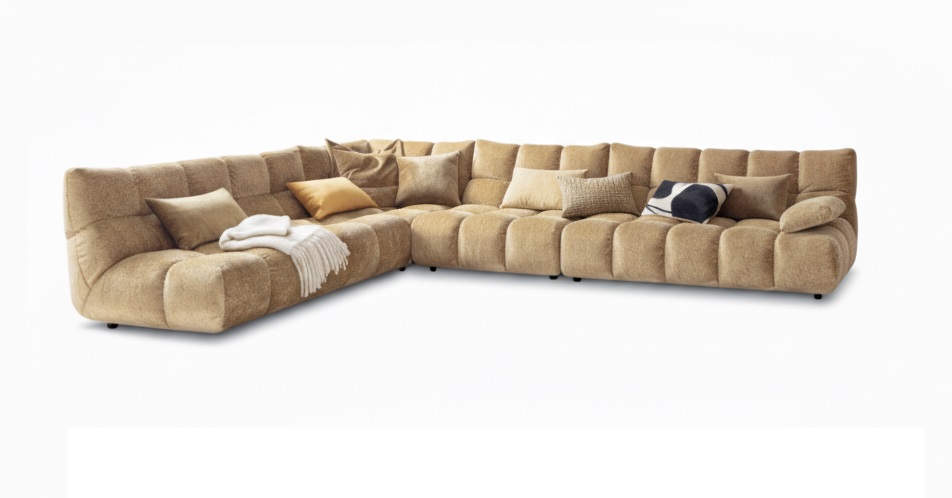 Candy Polsterecke SK781 in Stoff Shaun old gold PG: 3/8, Couch, Mobiliar, Kissen, Dekoration für Zuhause