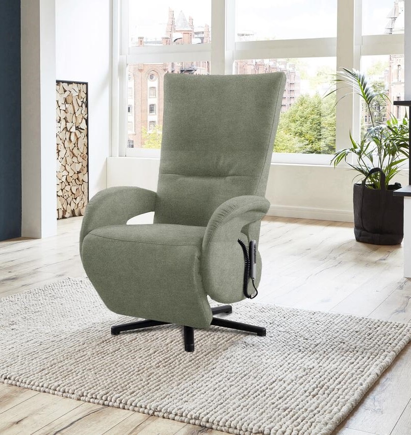 Poco Drehsessel Relaxline 2 in Stoff Sofia clean dunkelgrün, Moebel, Stuhl, Sessel, Teppich, Pflanze