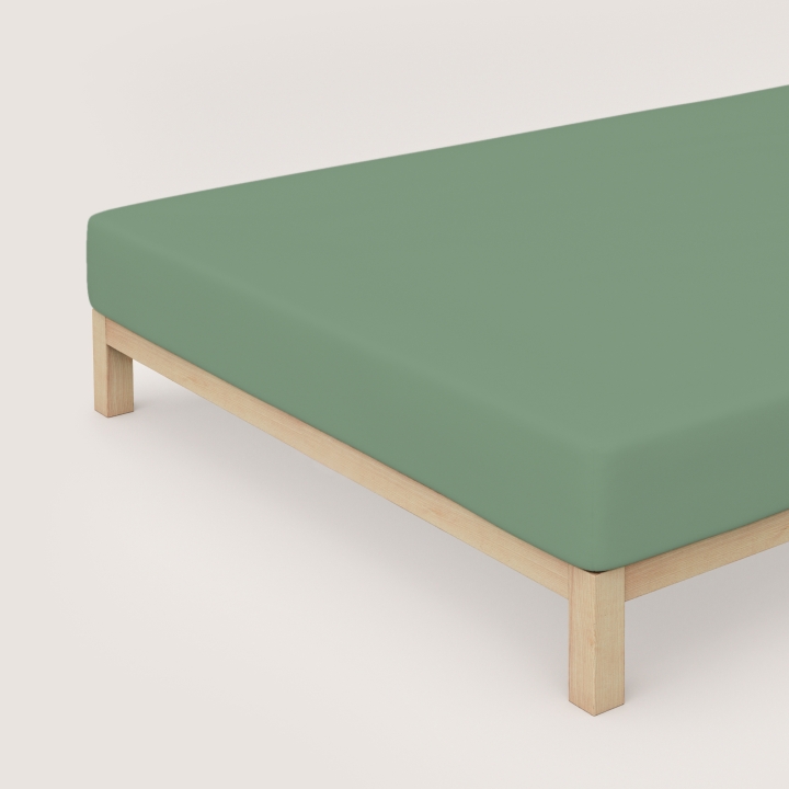 Schlafgut Casual Spannbettlaken ca. 180x200-200x200cm in Farbe Green Mid