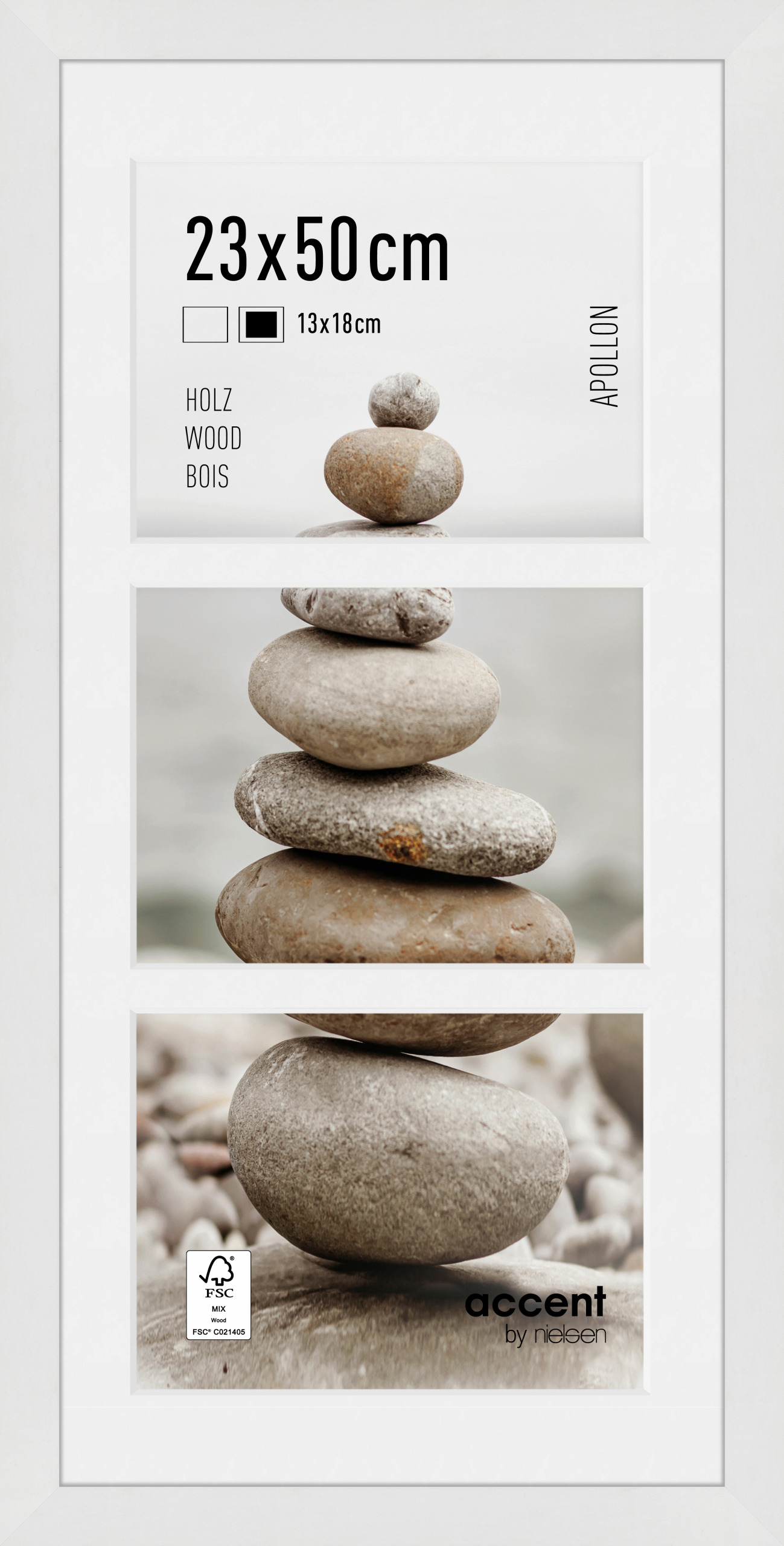 Accent by Nielsen Holz Bilderrahmen Apollon ca. 23x50cm in Farbe White
