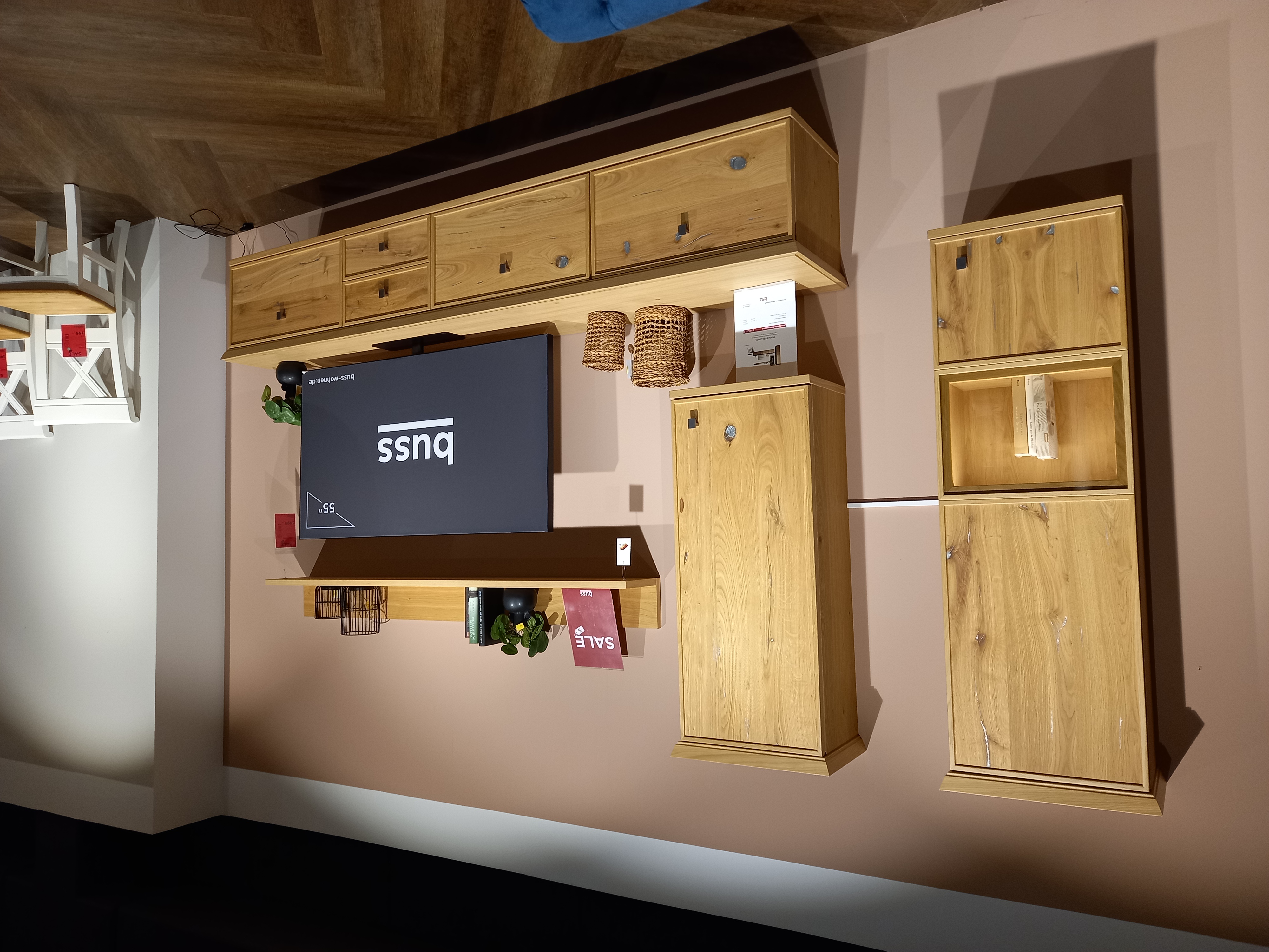 Anbauwand SYLT LIVING BHT ca. 214x229x43cm in Front Asteiche/Risseiche
