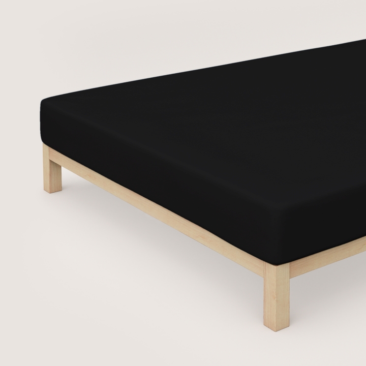 Schlafgut Casual Spannbettlaken ca. 180x200-200x200cm in Farbe Off-Black