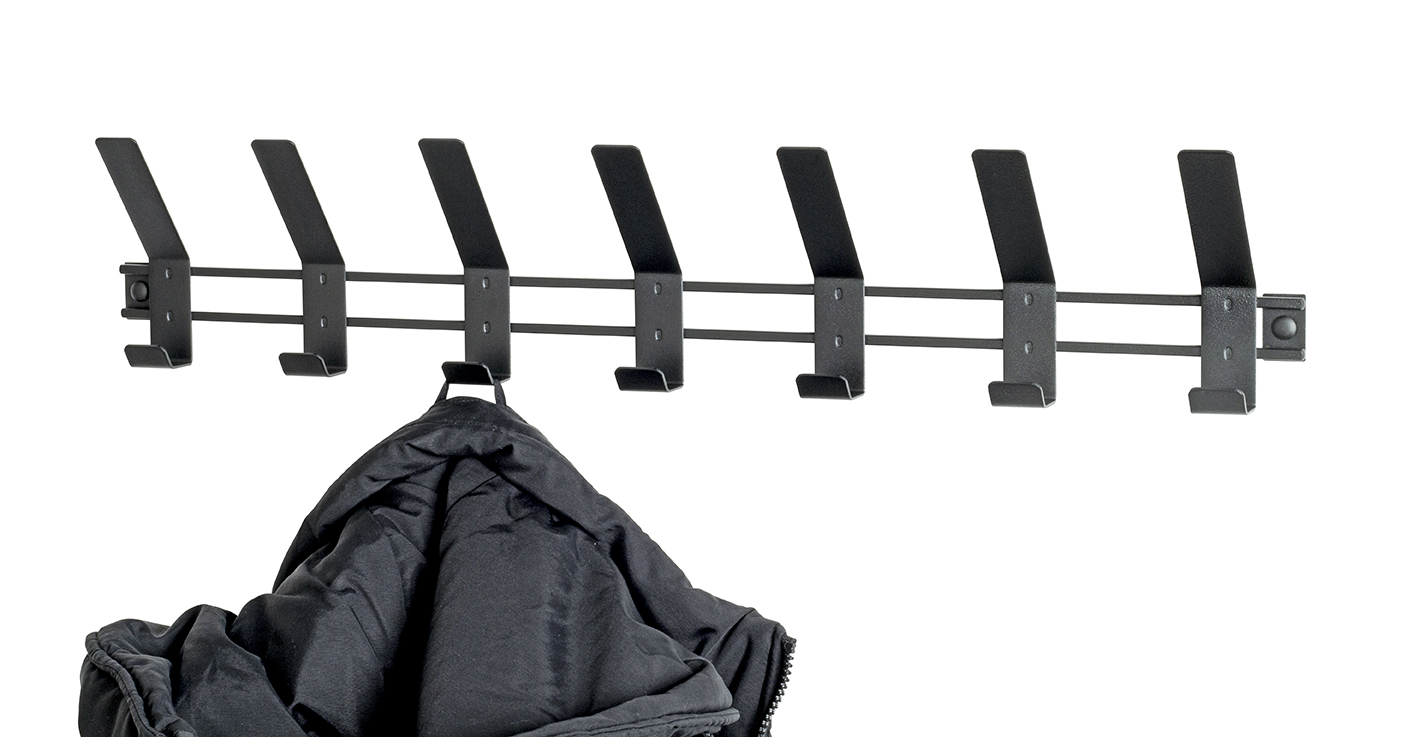 Haku Möbel Garderobenleiste  ca. B74 H14 T6 cm in Metall schwarz