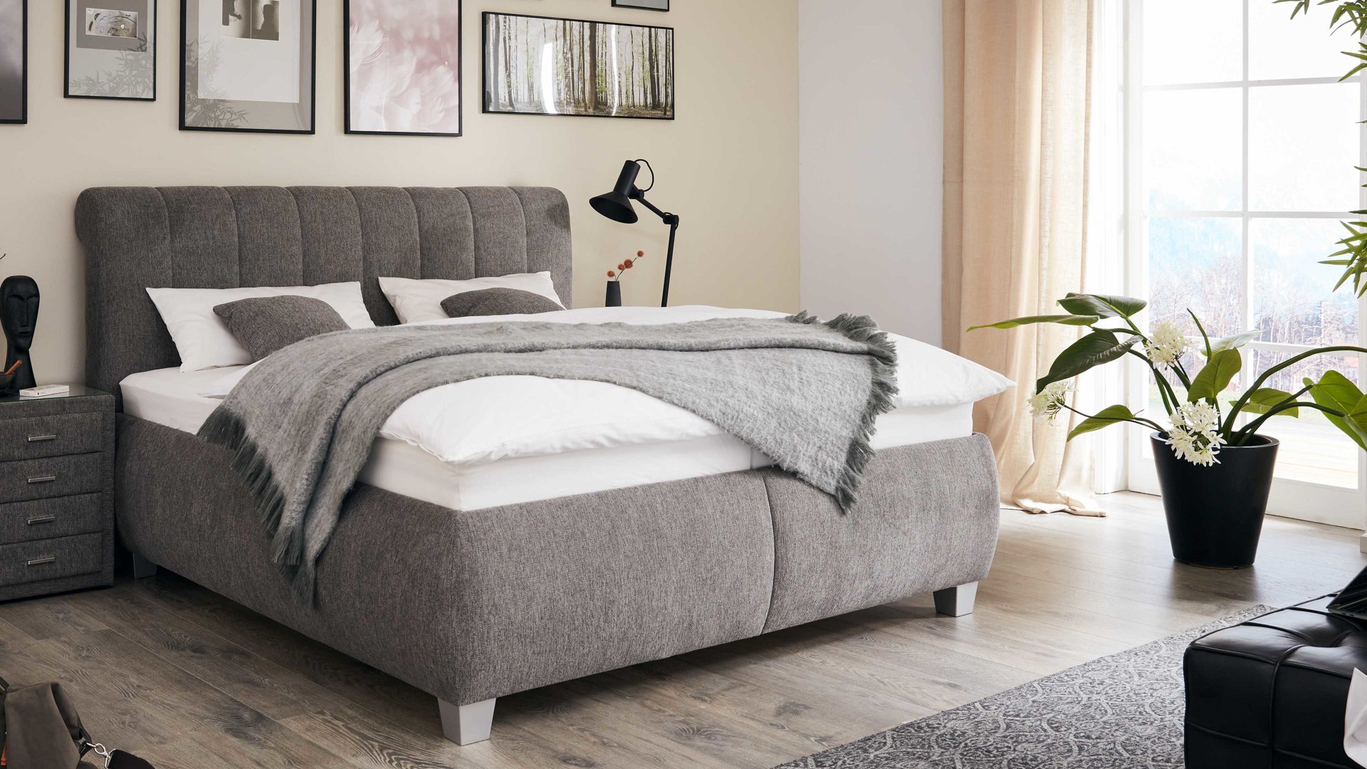 Oschmann Comfortbetten Polsterbett MESSINA ca. 180x200cm in Farbe Brego grau, Moebel, Innenarchitektur, Inneneinrichtung, Bett, Pflanze