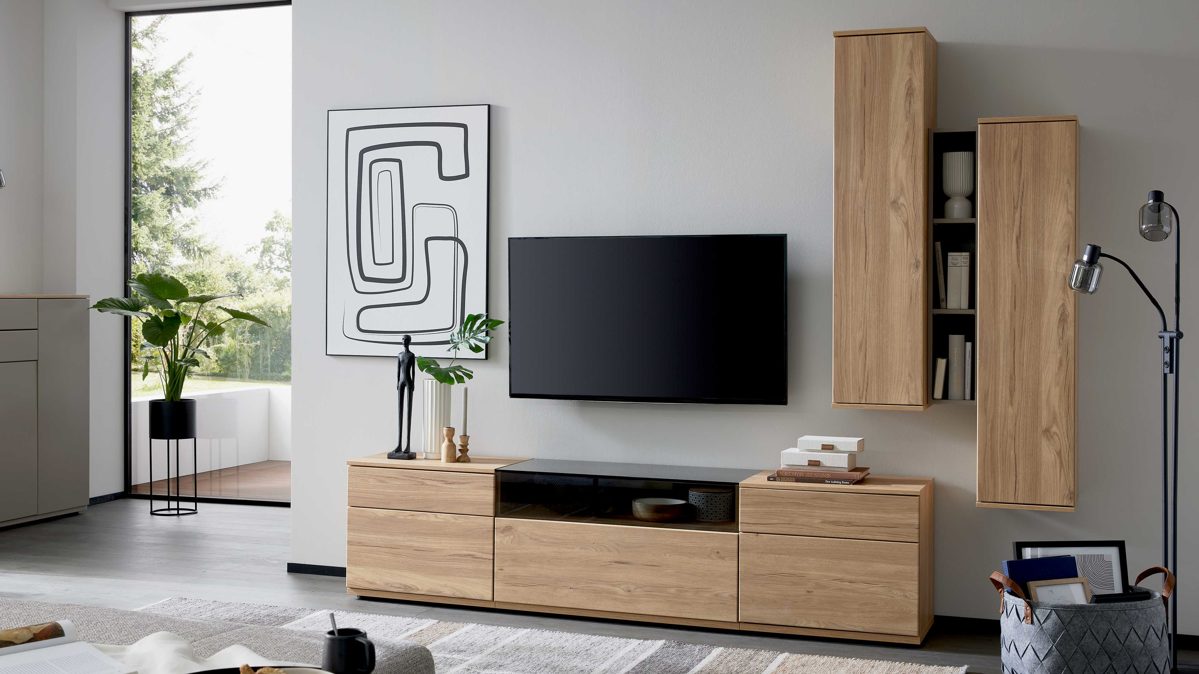 Interliving Wohnkombination IL 2031 in Farbe Dekor/Front Risseiche/grau matt