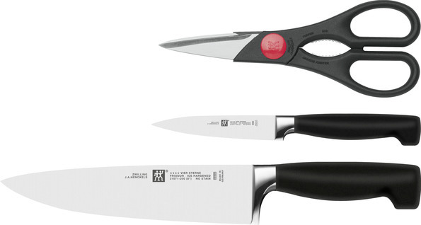 Zwilling Messerset VIER STERNE 3-teilig in Farbe Metallfarben/schwarz