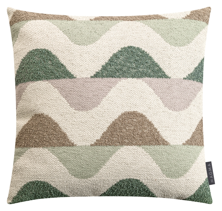 Magma Heimtex Kissenhülle WAVY ca. 45x45cm in Farbe salbei, Kissen, Dekoration für Zuhause, Kopfkissen