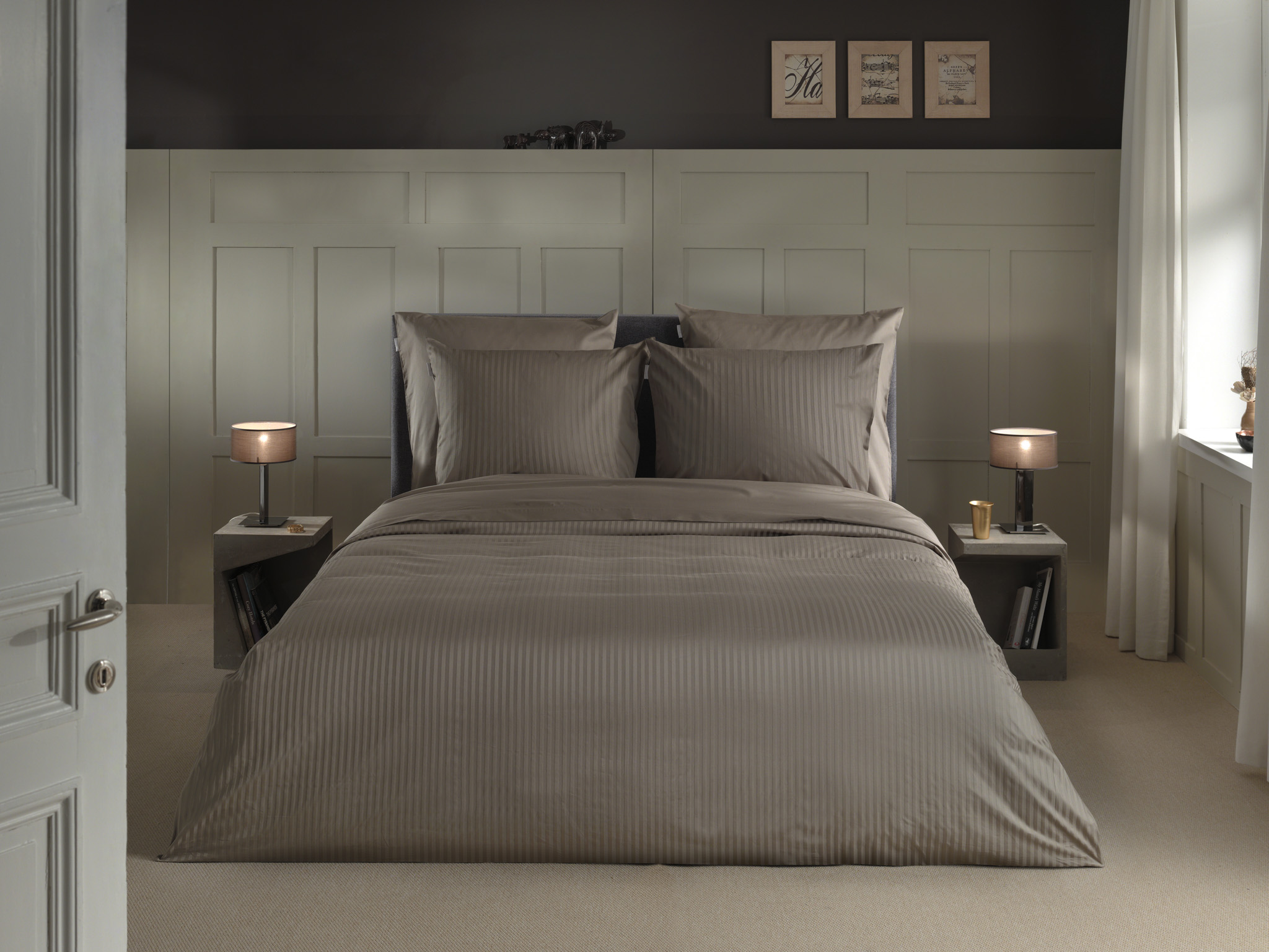 Heckettlane Bettwäsche ca. 155x220cm in Farbe Taupe-Grey