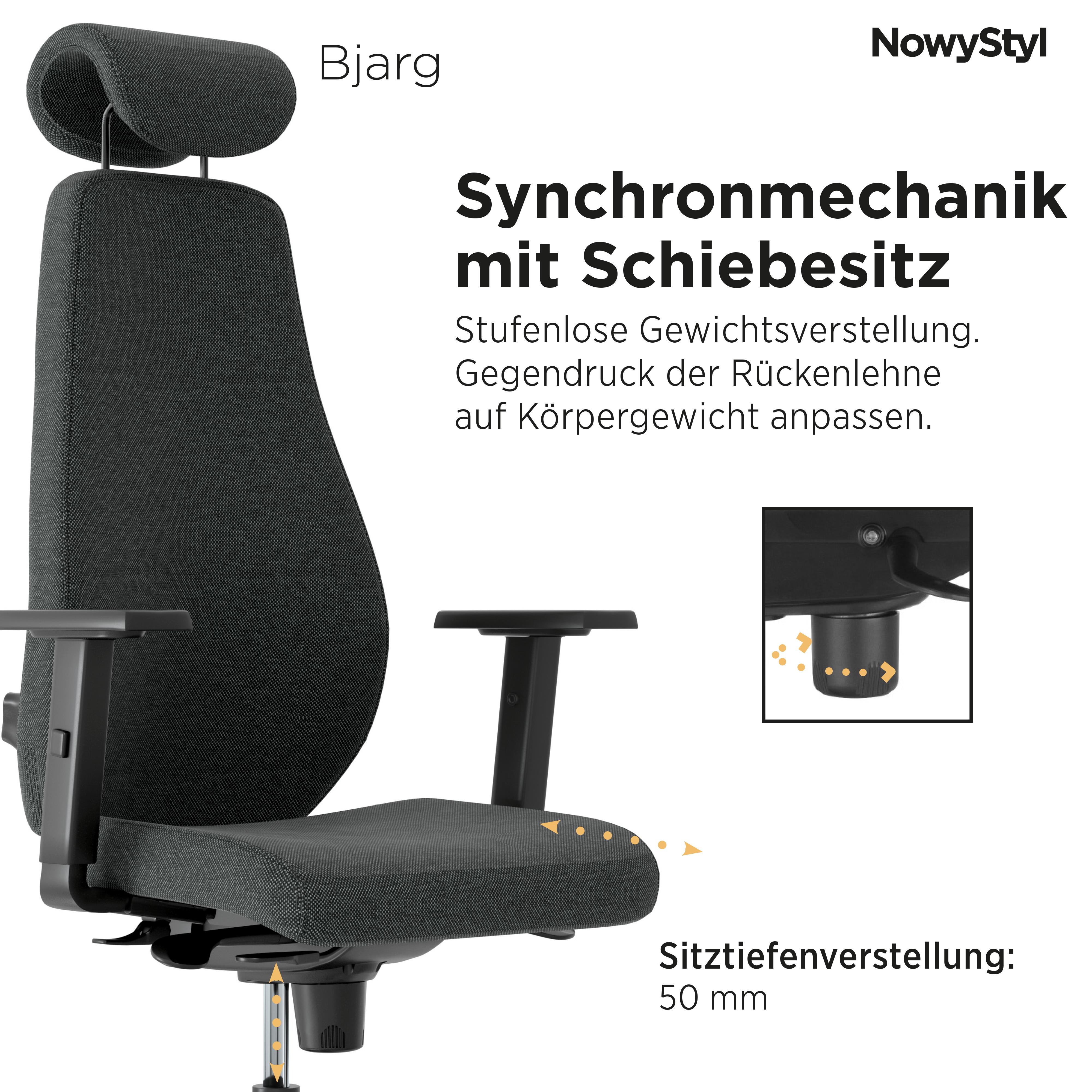 Nowy Styl Chefsessel  in Stoff Rivet EGL50 Pg.2