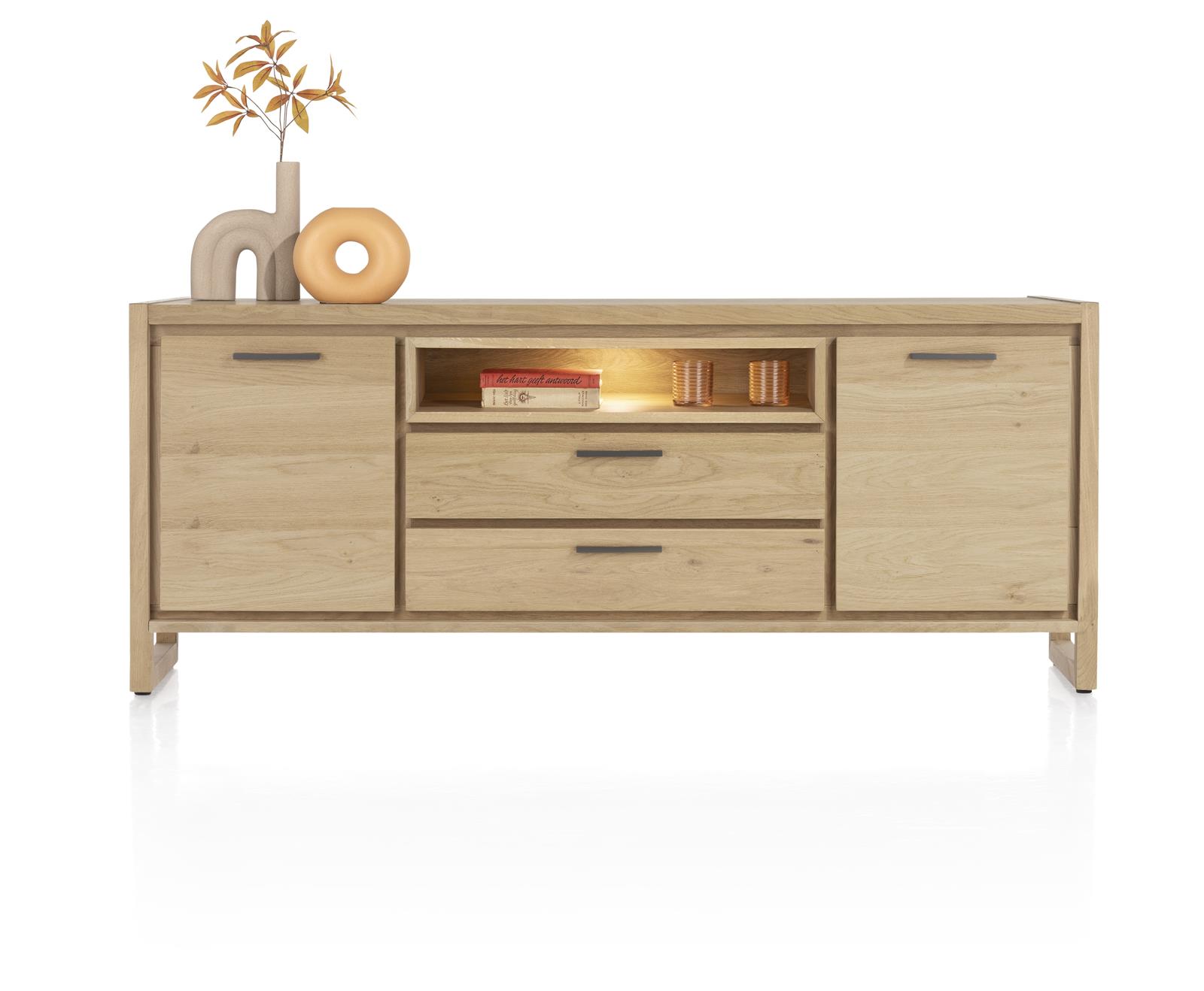 Henders & Hazel Sideboard NYSTEAD ca. B180 H80 T42 cm in Eiche furniert mit Platinlack