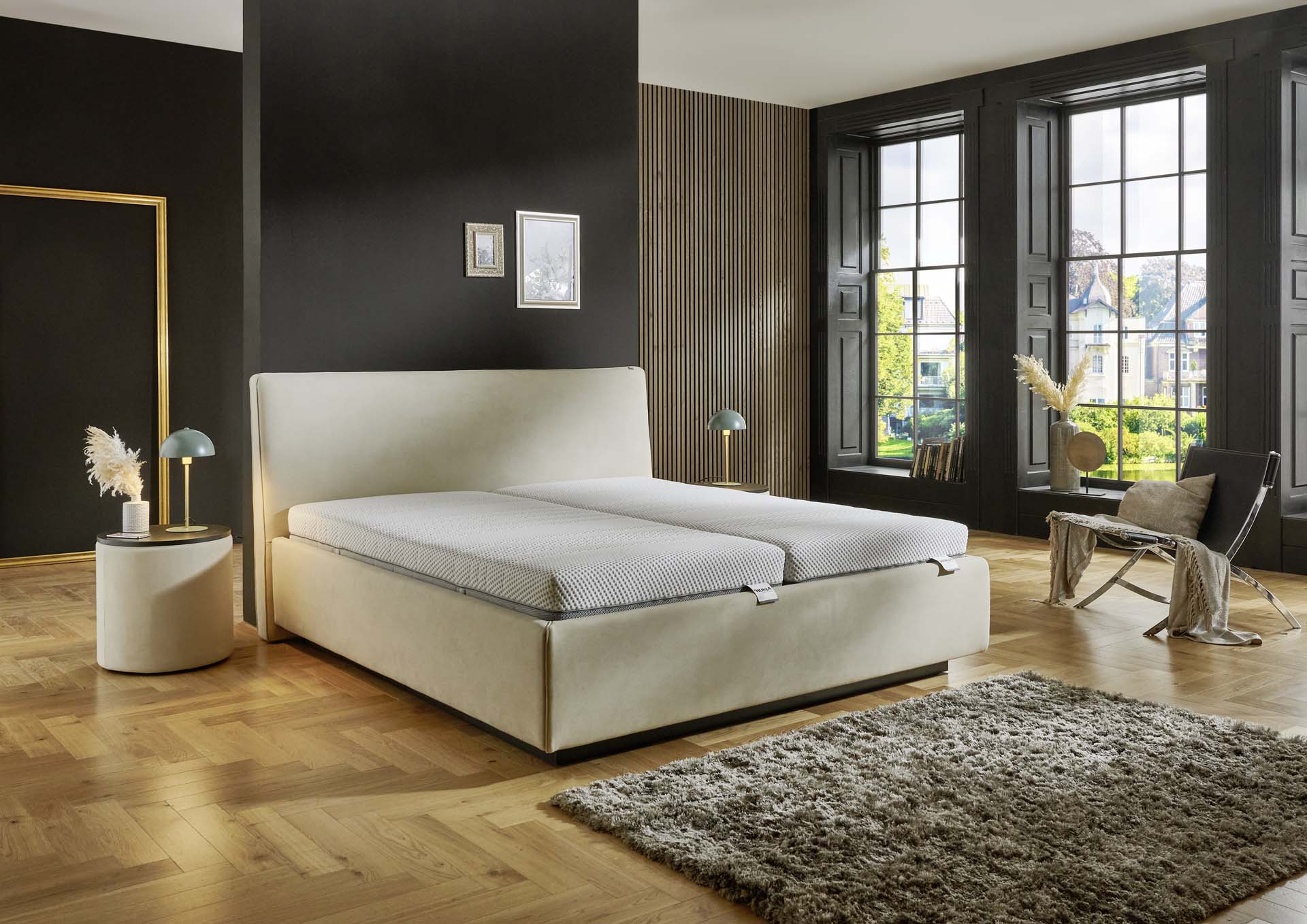 Hukla Comfortbetten Polsterbett HU-PB24036 ca. 180x200cm in Stoff Felina natur, Innenarchitektur, Inneneinrichtung, Mobiliar, Lampe, Bett
