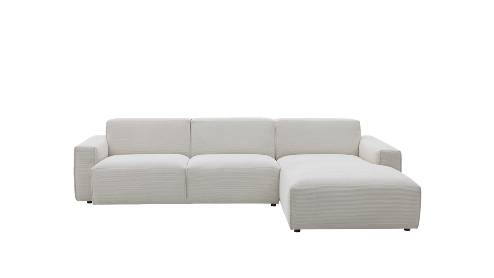 Roomio Eckkombination NO. 4100 ca. 285x189cm in Stoff Feincord weiß