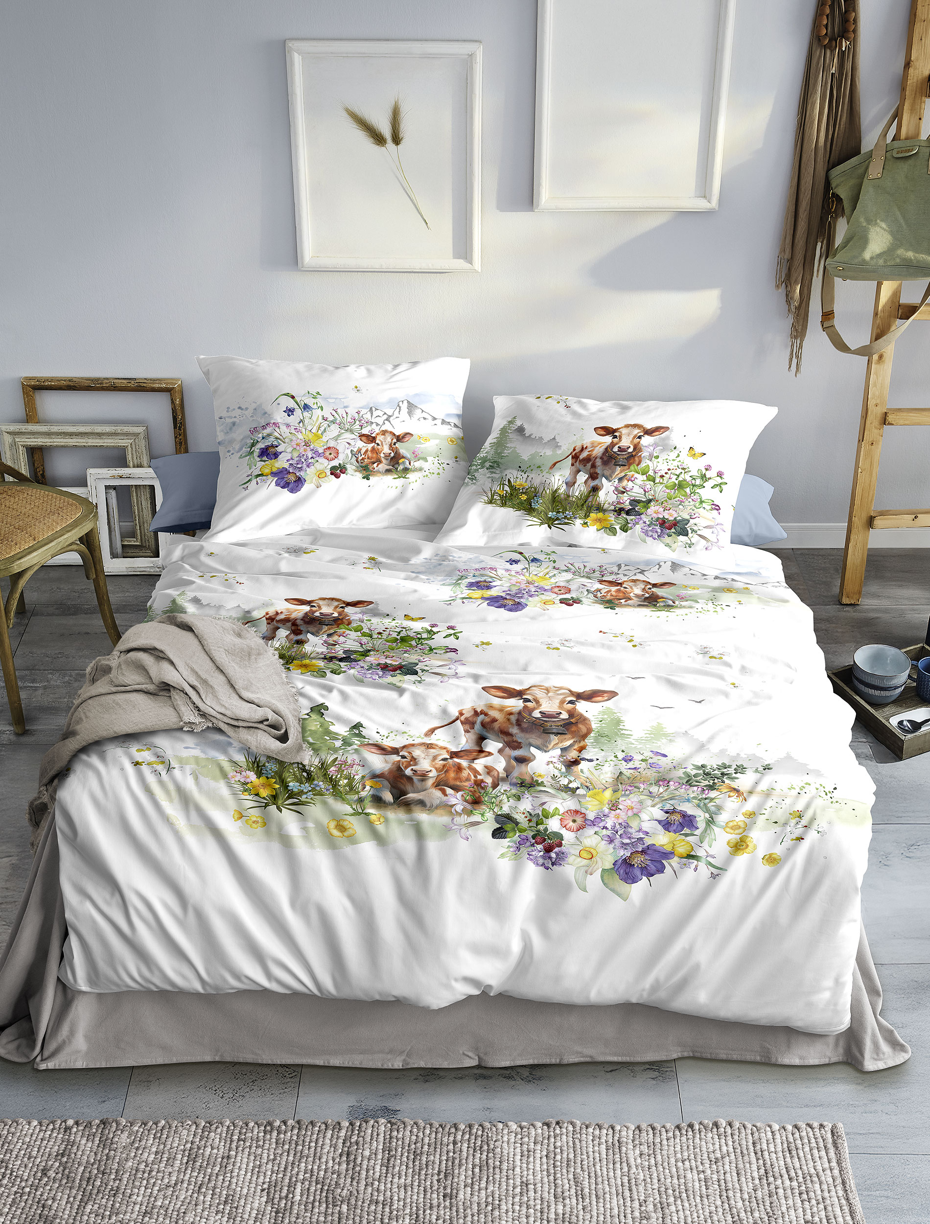 irisette Mako-Satin Bettwäsche WAVE in Farbe ca. 155x220cm, Moebel, Bett, Bettlaken