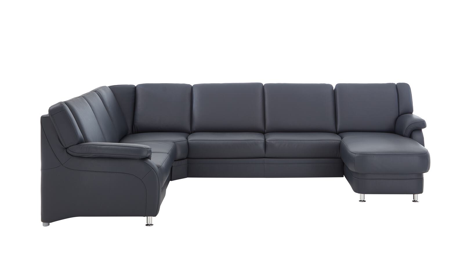 Polstergruppe MM-PN1004 in Leder BelVita nightblue, Couch, Mobiliar