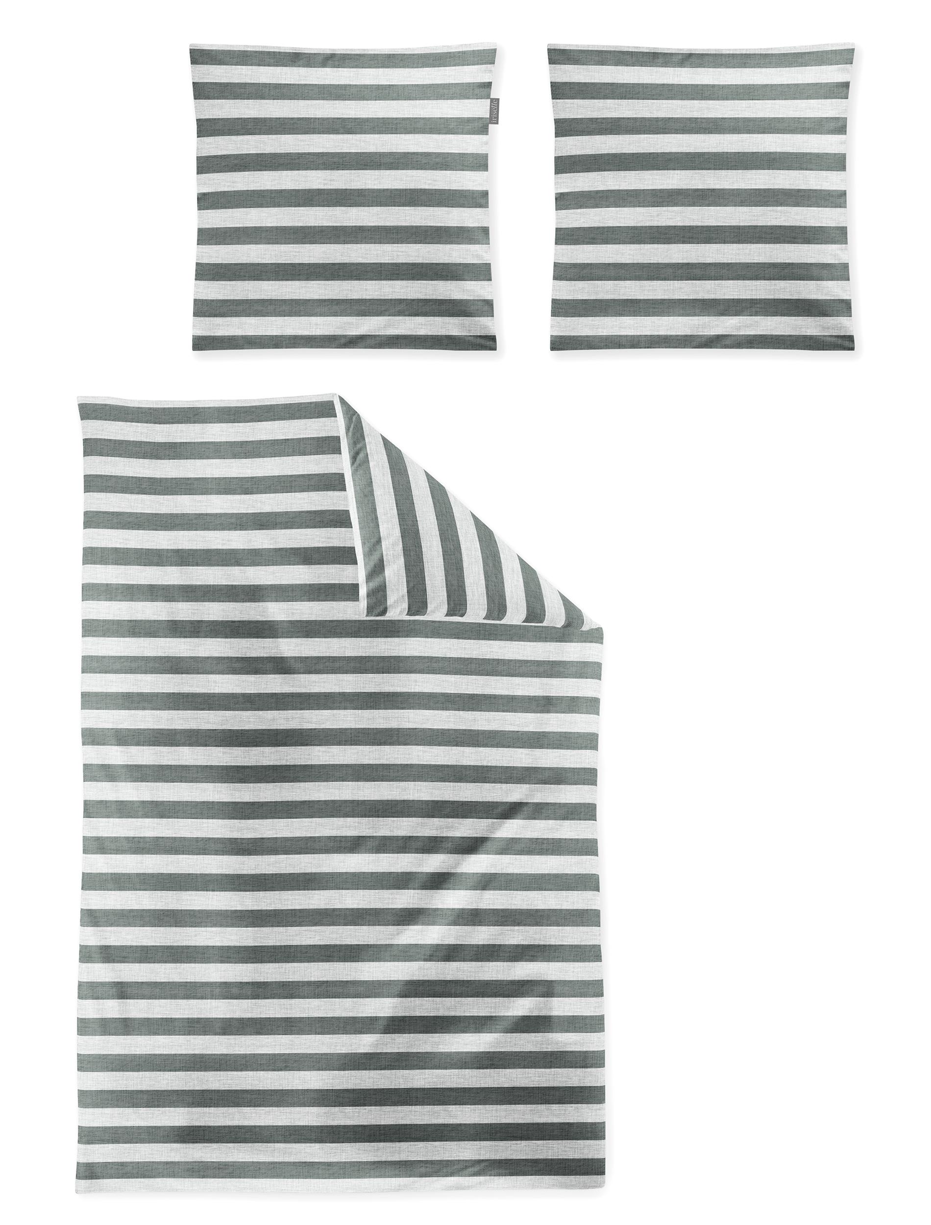 Irisette Mako-Satin Bettwäsche WAVE-HK ca. 155x220cm in Farbe salbei